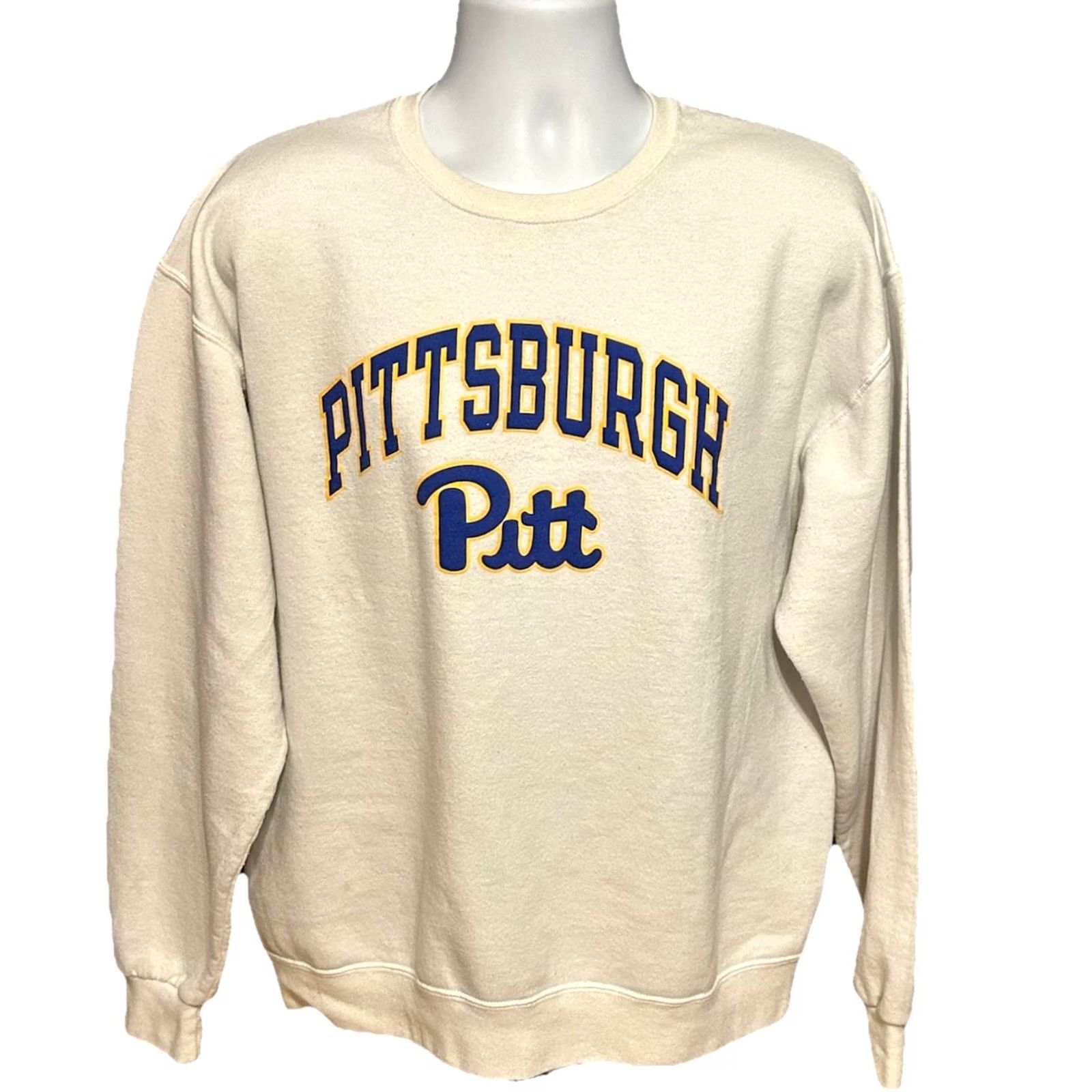 Vintage VINTAGE Russell Pitt Panthers Pullover Sweatshirt Adult Large White Pitt University Graphic Print 2000s Mens Size US L / EU 52-54 / 3 - 7 Thumbnail