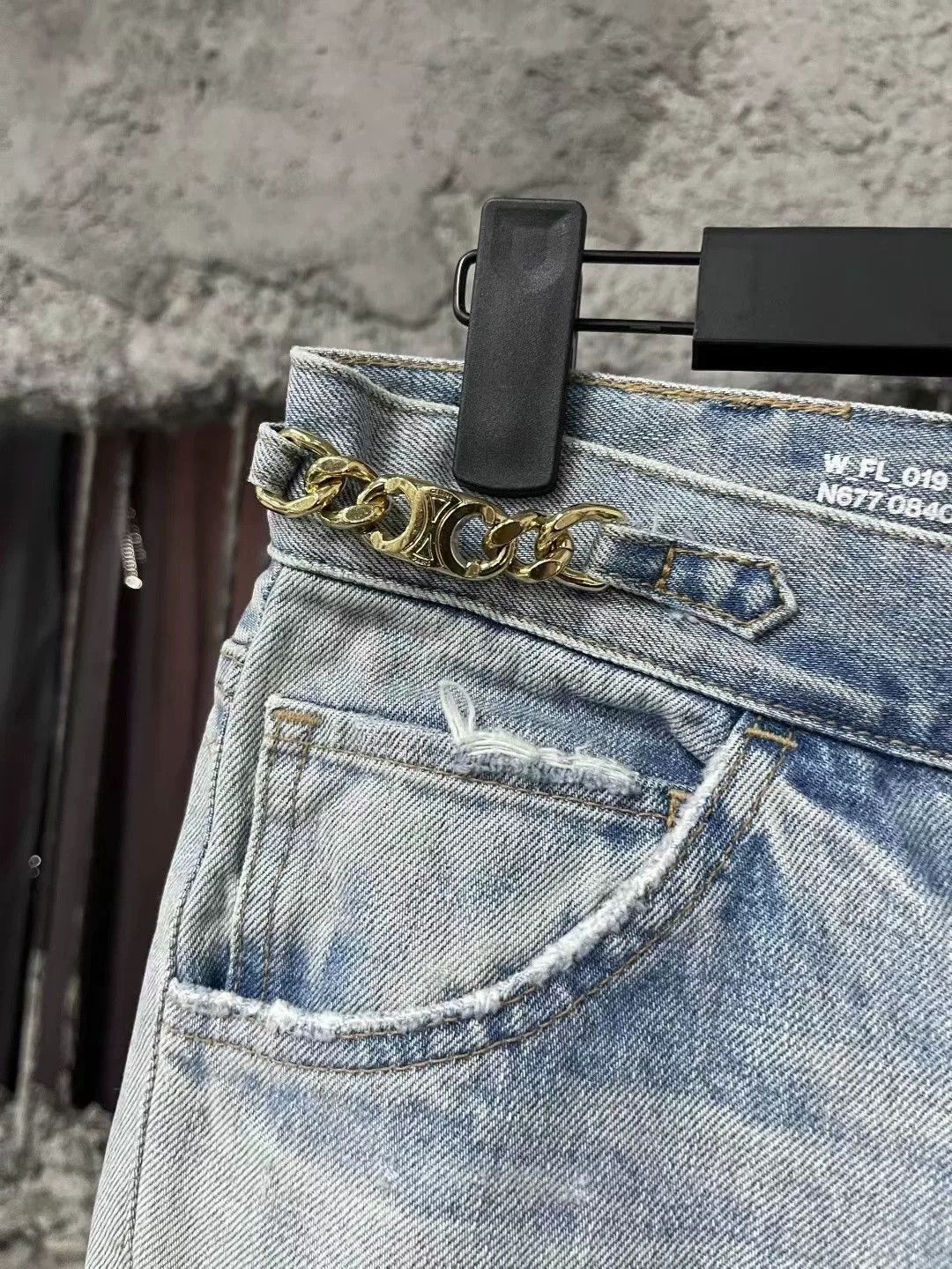 Celine Celine Gold Chain Triomphe Flared Jeans Size US 7 / EU 40 - 5 Thumbnail