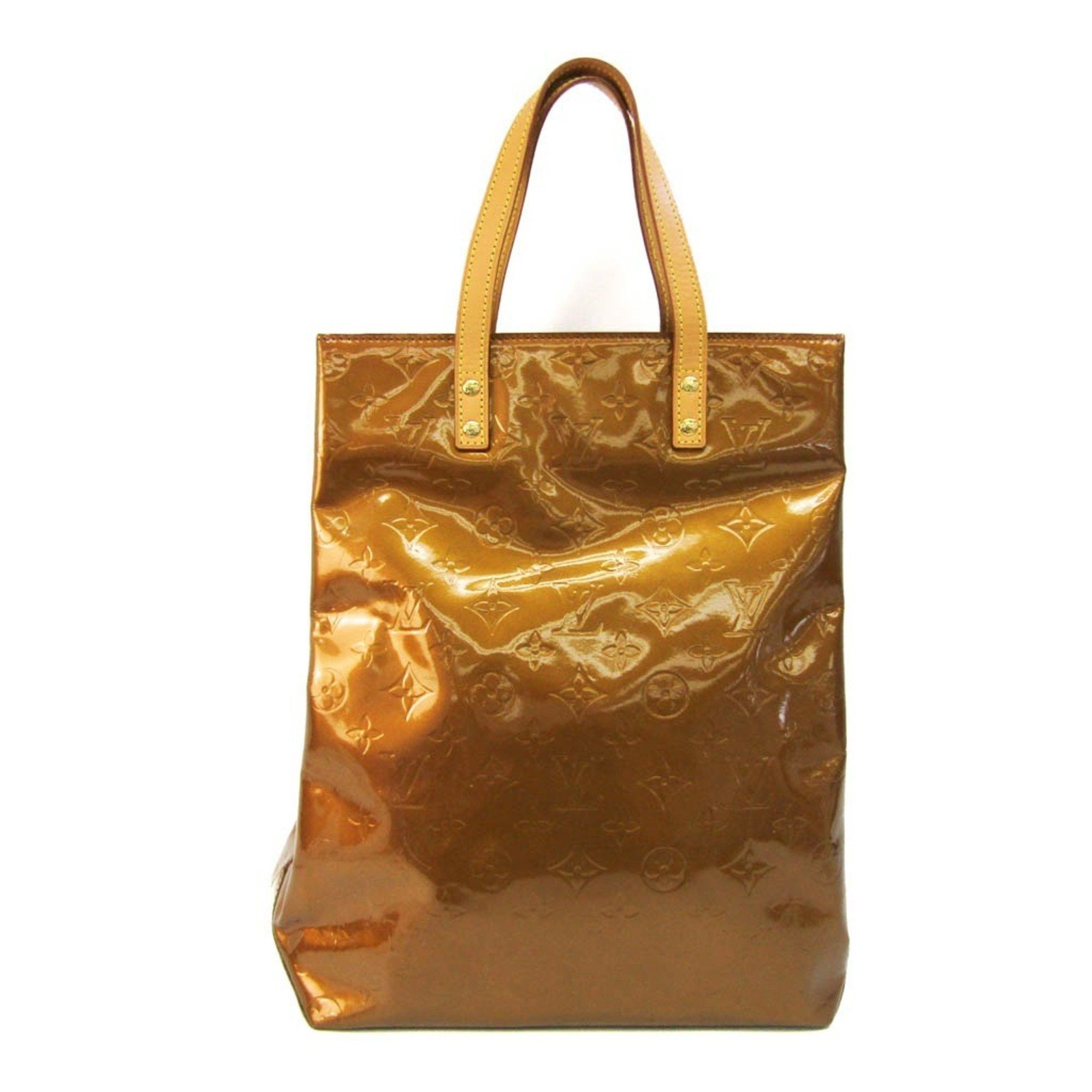 Louis Vuitton Monogram Vernis Reade MM M91143 Women's Handbag Bronze