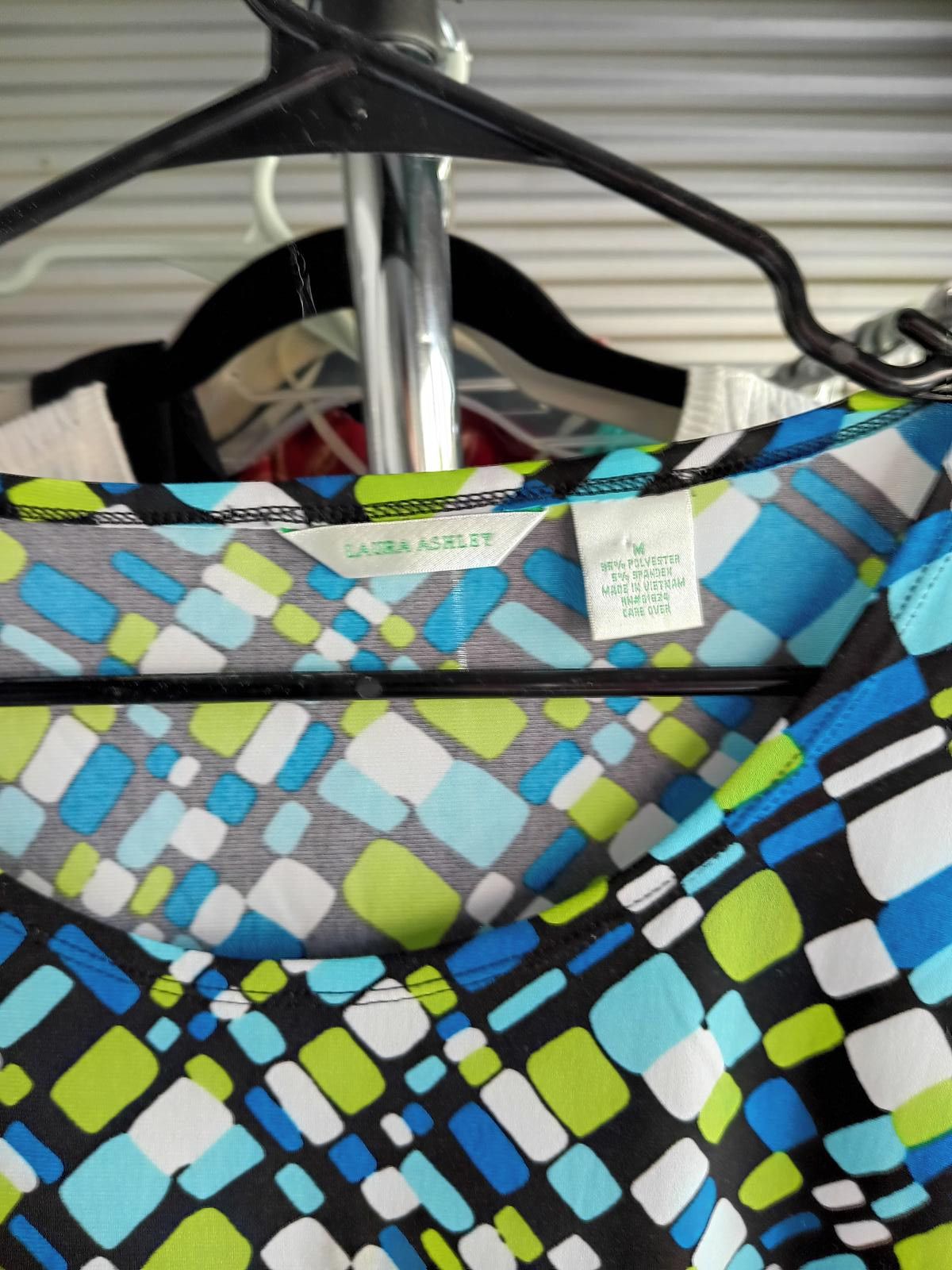Designer Stylish Multi-Color Geometric Print Top by Laura Ashley Size M / US 6-8 / IT 42-44 - 3 Thumbnail