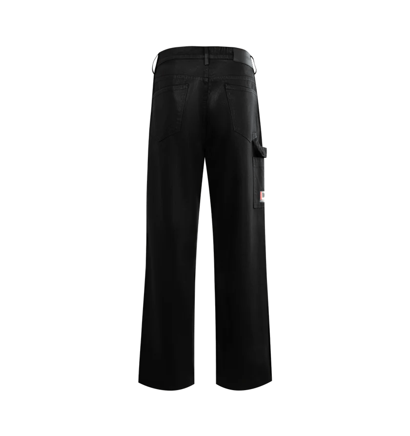 Nahmias o1h1sh11225 Waxed Denim Baggy Jean in Black Size US 38 / EU 54 - 2 Thumbnail