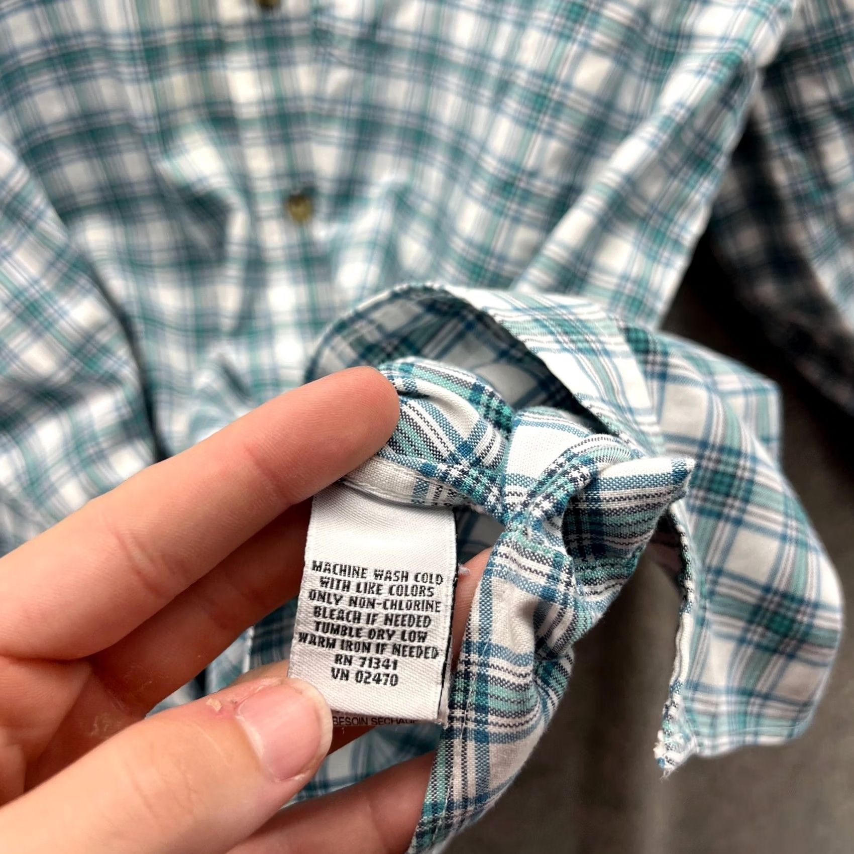 Vintage LL bean Shirt Men XLT Teal Blue Button Down Traditional Tall Plaid Size US XL / EU 56 / 4 - 6 Thumbnail
