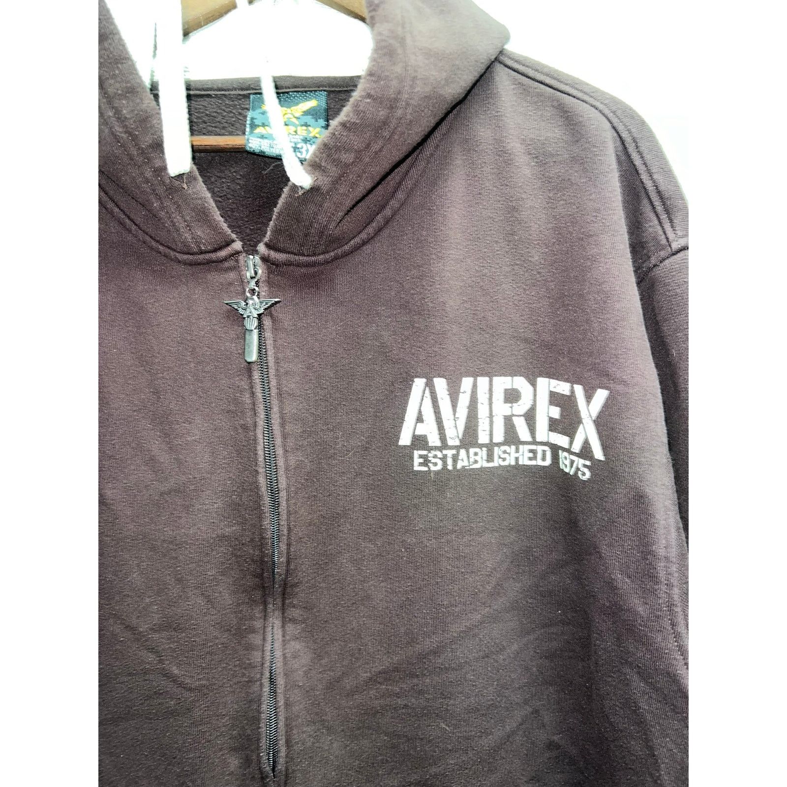 Vintage Vintage Avirex Brown Hoodie Full Zip Waffle Knit VTG 3XL Size US XXL / EU 58 / 5 - 2 Thumbnail