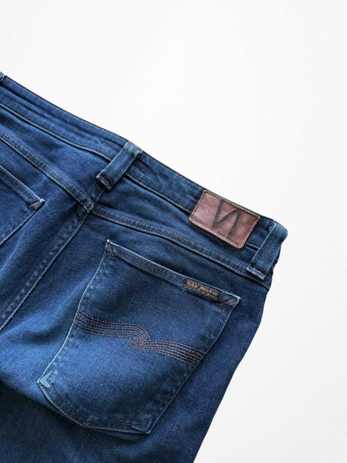 Designer Nudie Jeans Skinny Lin dry steel organic cotton jeans slim Size US 32 / EU 48 - 4 Thumbnail