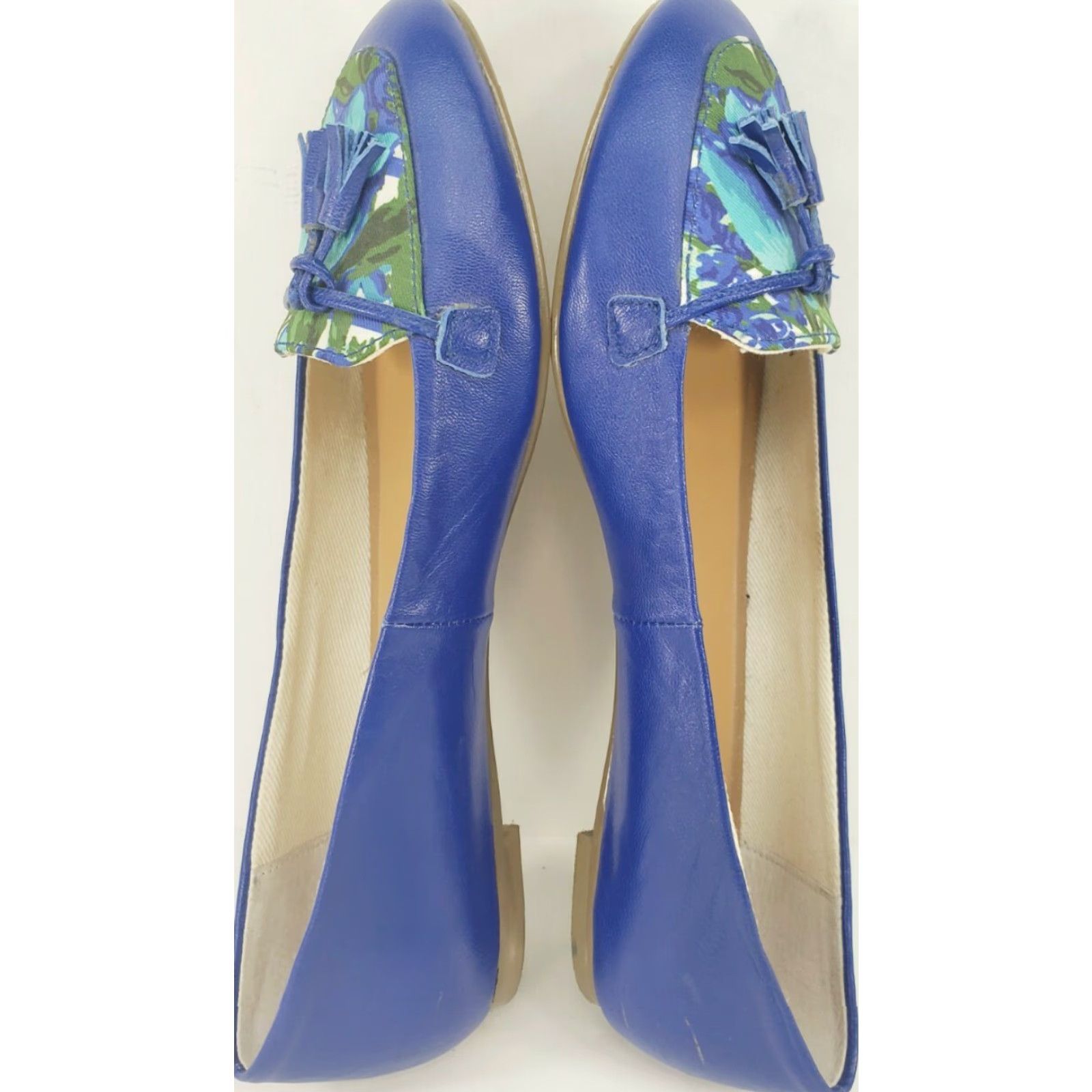 Talbots Talbots Flats Women's 7M Blue Tassel Painted Floral Vamp Very Cute! Shoes are in Like New Condition but have been worn once. Pre-owned. Size US 7 / IT 37 - 7 Thumbnail