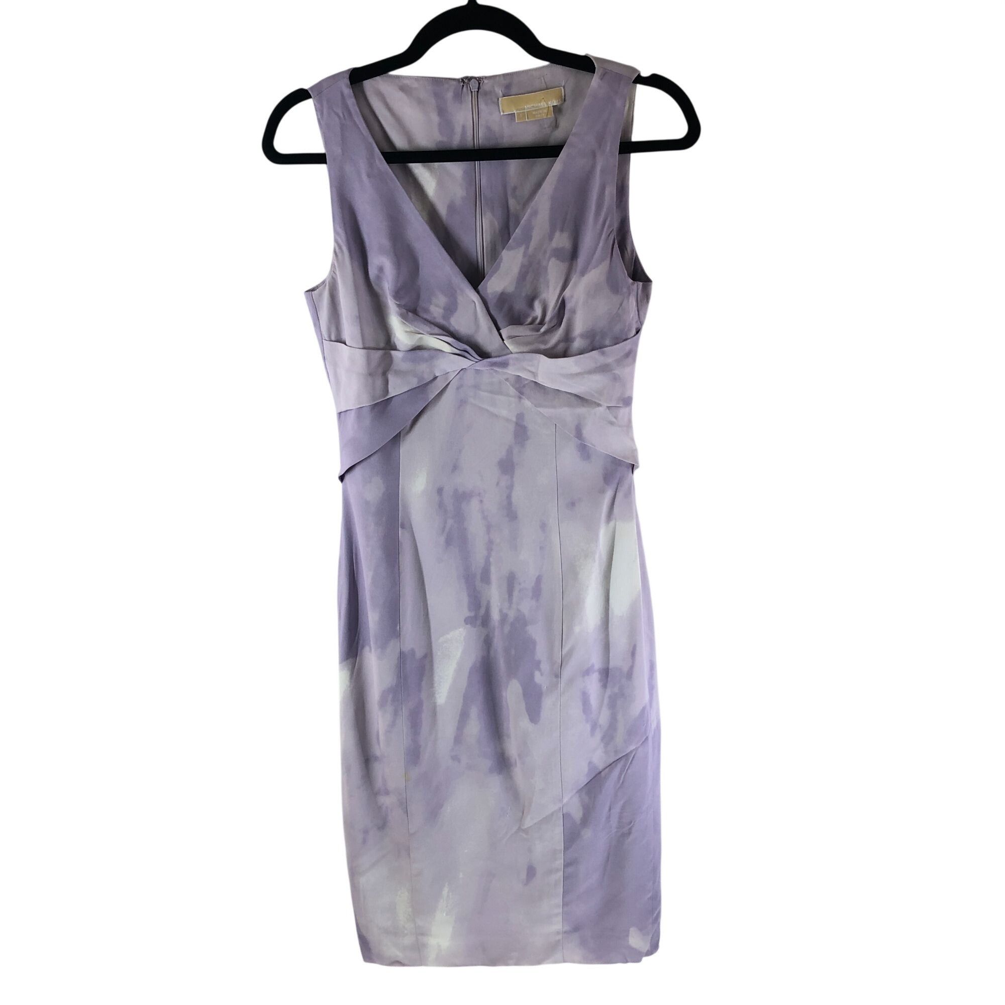 Michael Kors Michael Kors Sheath Dress Twist Front Tie Dye Purple Made in Size S / US 4 / IT 40 - 1 Thumbnail