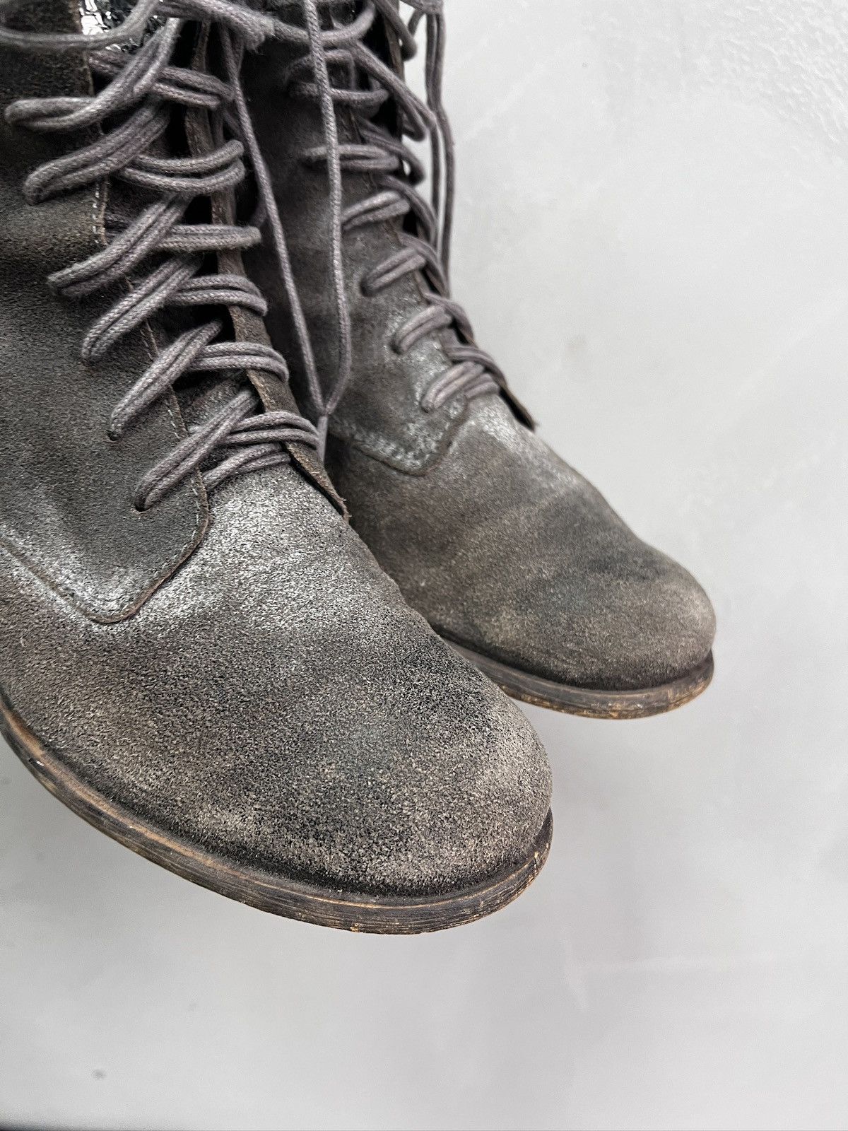 Hedi Slimane Ankle combat suede boots front zip guidi style 90s Size US 7.5 / EU 40-41 - 5 Thumbnail