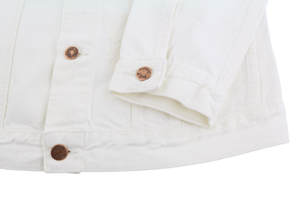Nudie Jeans BILLY L Pitch White Worn Polo Unlined Light Jacket 82425 Size US L / EU 52-54 / 3 - 6 Thumbnail