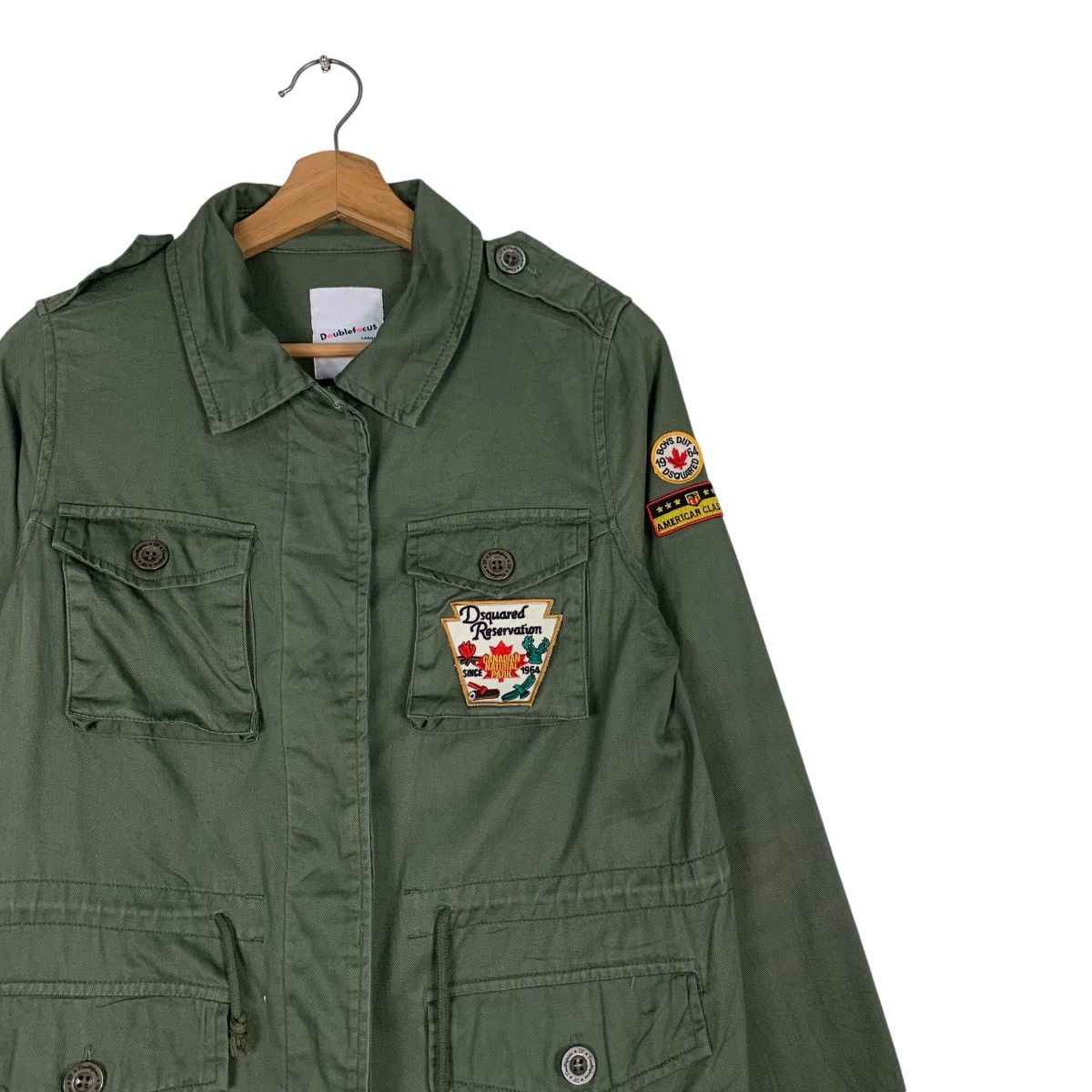 Japanese Brand DOUBLEFOCUS Dsquared Patches Field Jacket #1237-C56 Size US L / EU 52-54 / 3 - 5 Thumbnail