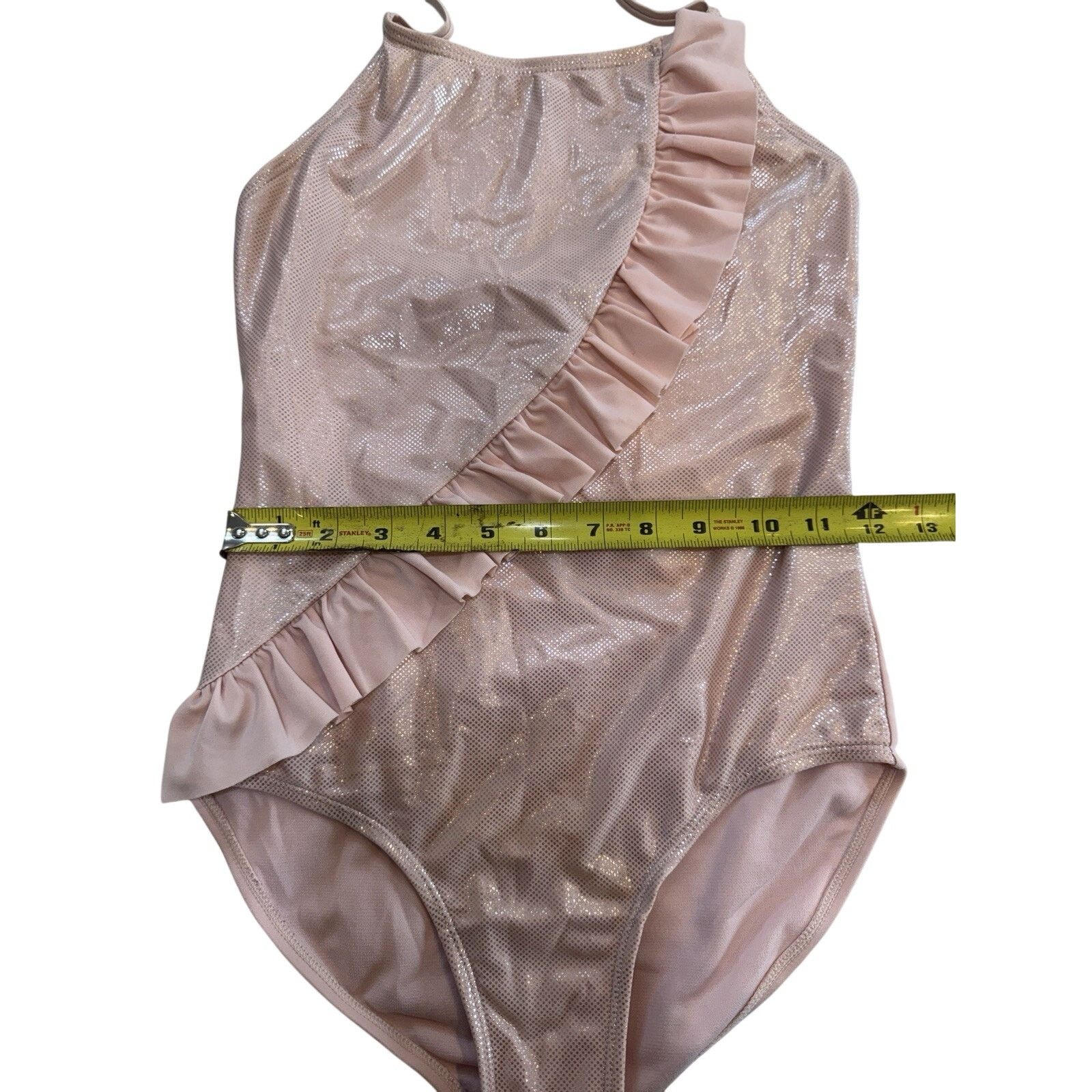 Other Cat & Jack L Y(10/12) Swimsuit Rose Gold Shimmer Ruffle Halr Size L / US 10 / IT 46 - 2 Thumbnail