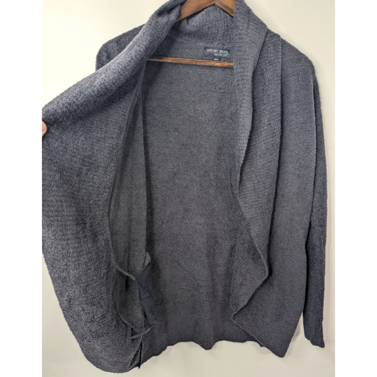 Vintage Barefoot Dreams Cardigan XS/S Women's CozyChic Lite Circle Cardi Indigo 452 Knit Open Pockets Stretch Long Sleeve Size XS / US 0-2 / IT 36-38 - 3 Thumbnail