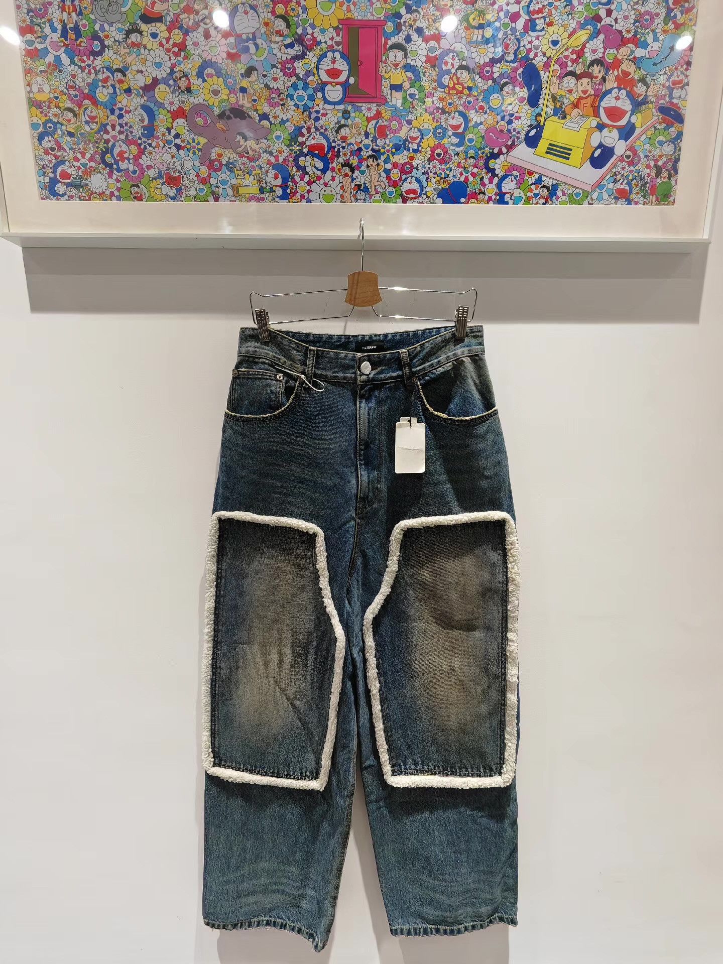 WE11DONE We11done 23FW Shearling Trim Washed Jeans Q15 Size US 32 / EU 48 - 1 Thumbnail