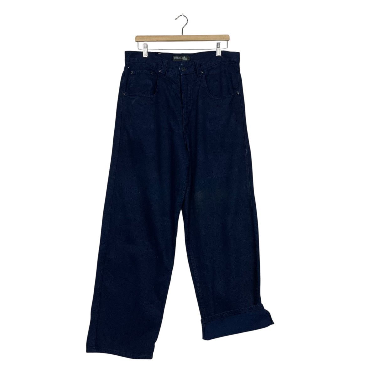 American Apparel Vintage Wideleg Dark Blue Denim Jeans Size US 35 - 11 Thumbnail