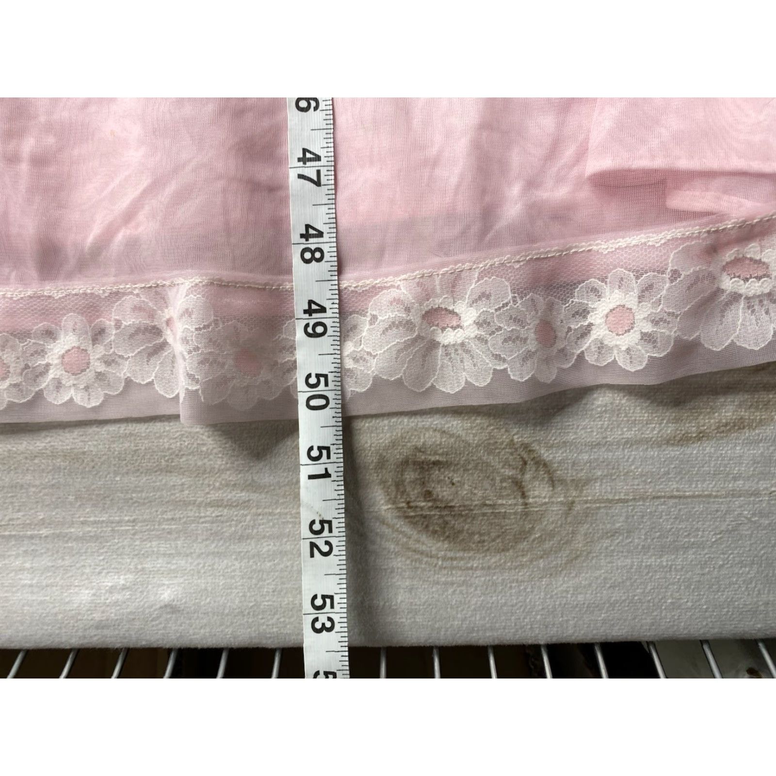 Vintage Miss Elaine Nightgown Chemise Sheer Daisy Lace Trim Lingerie Nylon Pink 1960s Vintage Size ONE SIZE - 3 Thumbnail