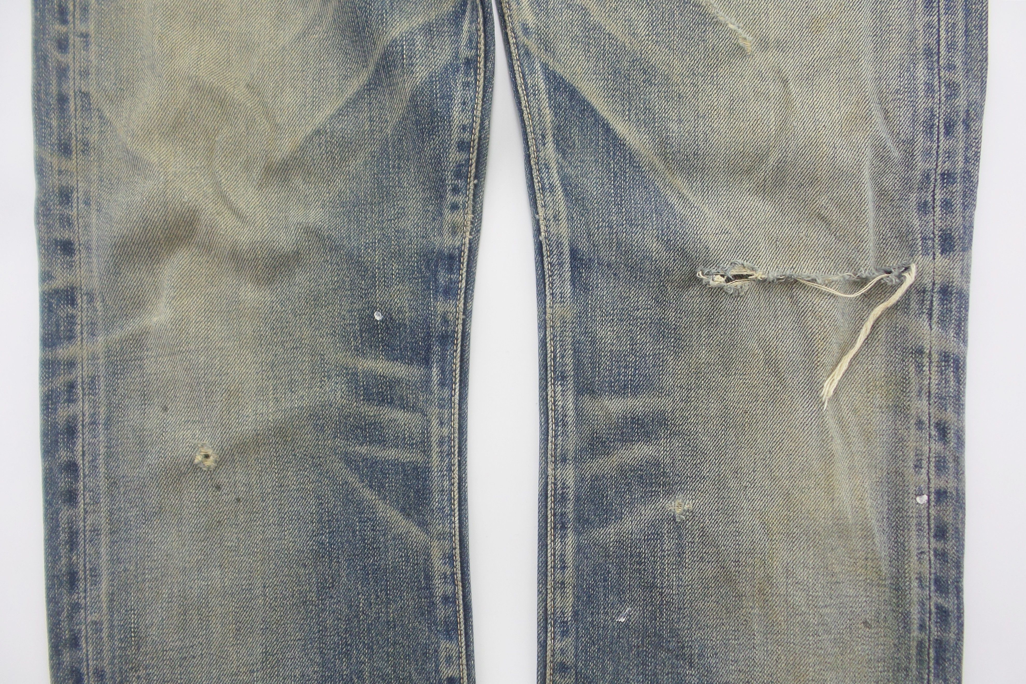 KURO DISTRESSED Blck By KURO Stonewashed Selvedge Jeans W17xL42.5 Size US 34 / EU 50 - 7 Thumbnail