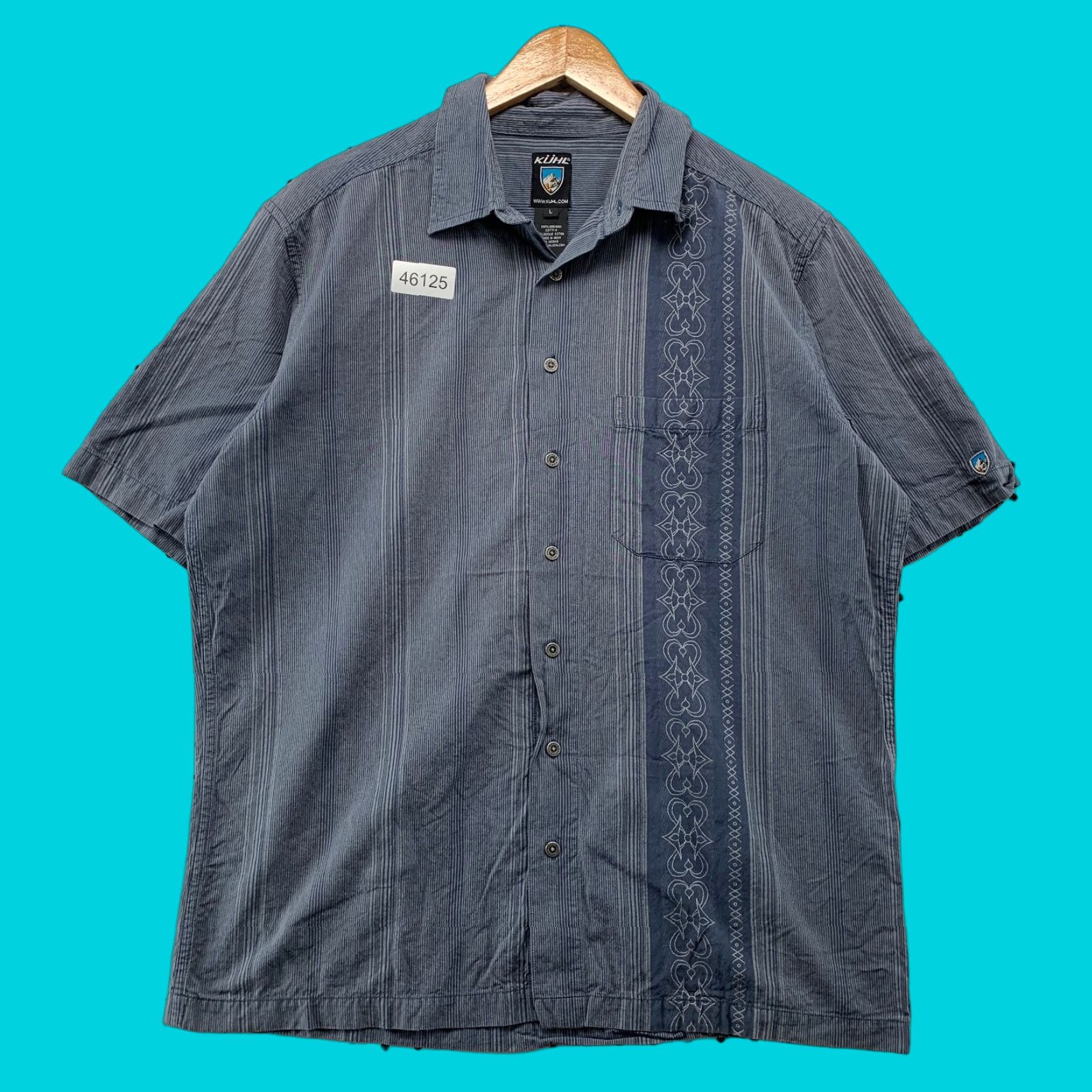 Vintage Kuhl Button Camp Shirt Mens Large Blue 100% Organic Cotton Outdoor Shirt Mens Large Blue Kuhl Button-Up Camp Shirt Outdoor 100% Organic Cotton Size US L / EU 52-54 / 3 - 1 Thumbnail