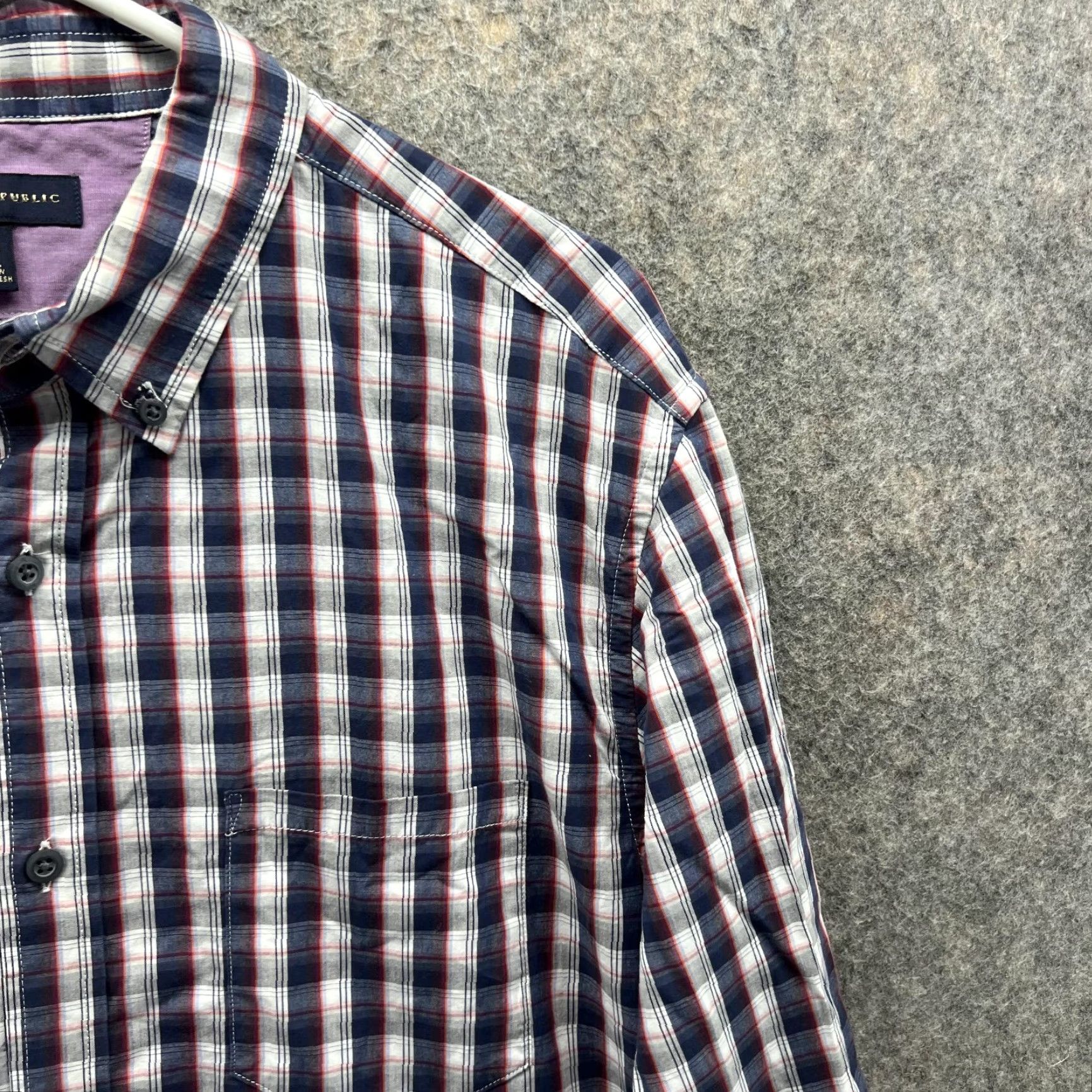 Banana Republic Banana Republic Shirt Men XL Blue Plaid Button-Down Vtg 17 Casual/Workwear Size US XL / EU 56 / 4 - 4 Thumbnail