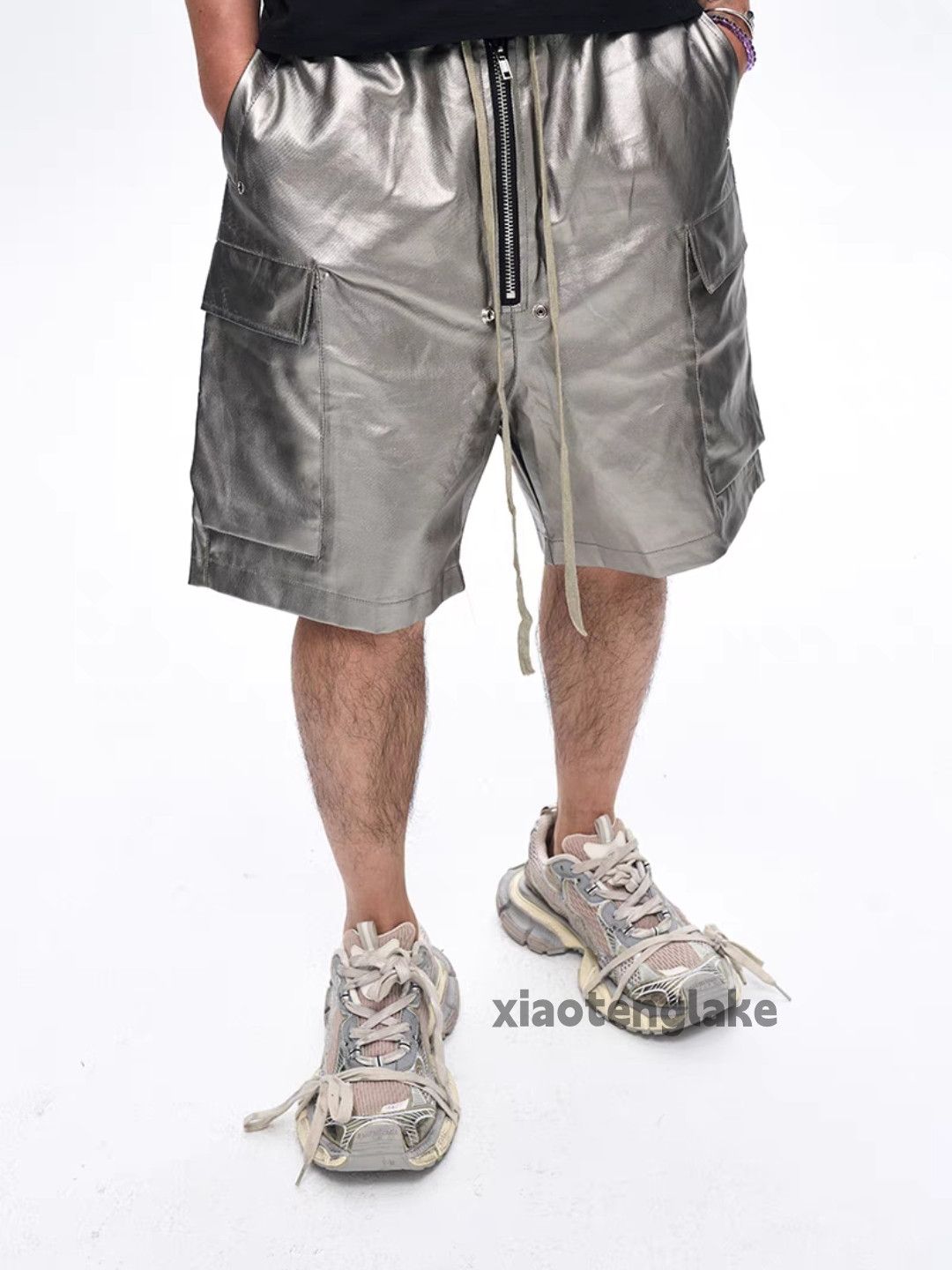Designer Unisex utility punk hiphop yuppie coated tactical shorts Size US 32 / EU 48 - 3 Thumbnail