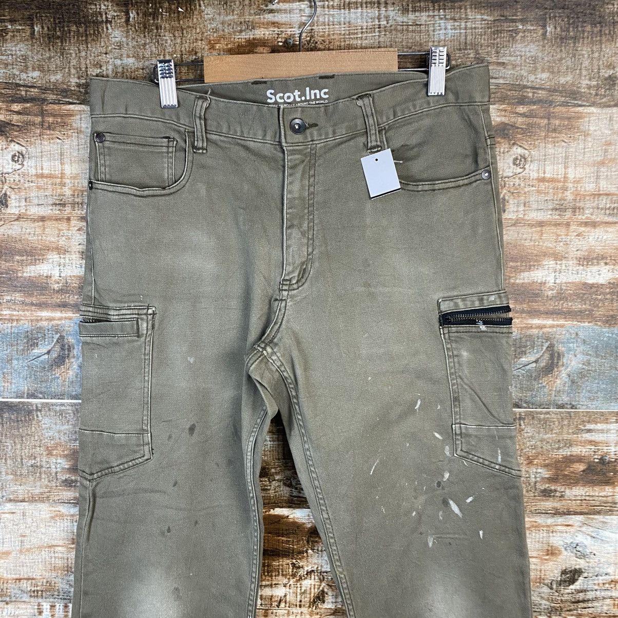 Japanese Brand DL Scot Inc Green Cargo Multipocket Pants #C1221 Size US 32 / EU 48 - 4 Thumbnail