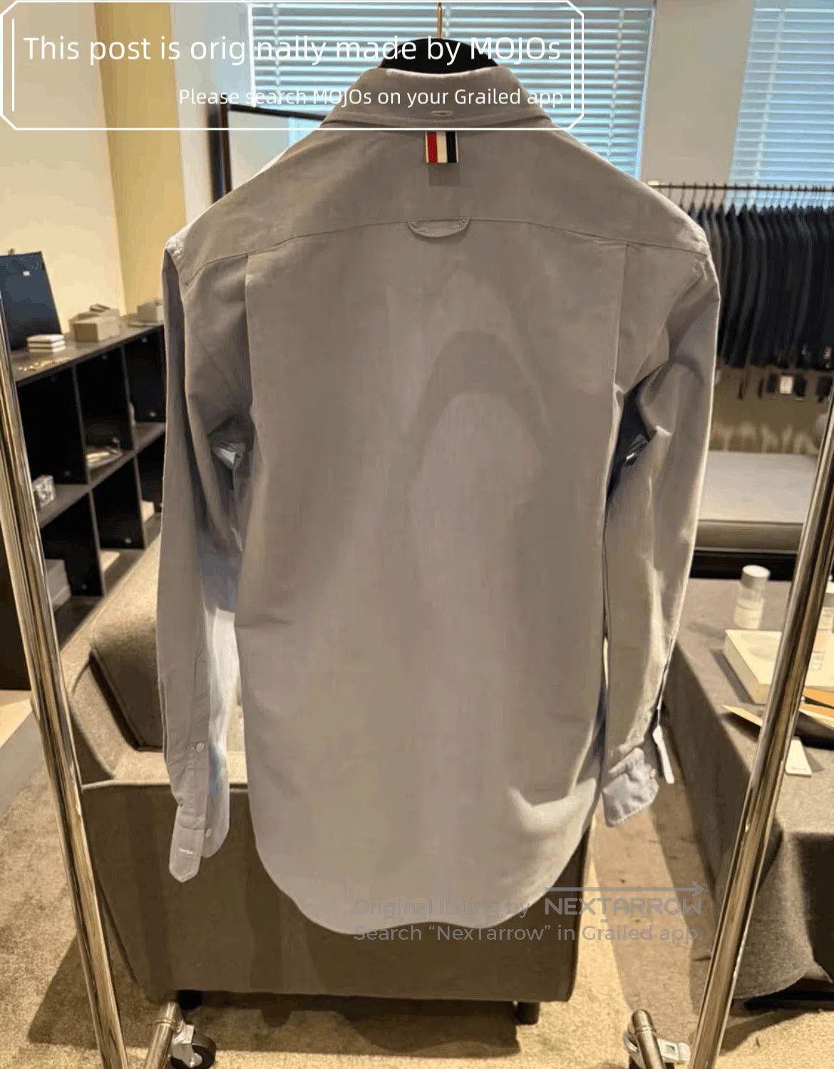 Thom Browne Sz 2 Thom Browne Front Triple Stripe Blue Oxford Shirt. Size US M / EU 48-50 / 2 - 2 Thumbnail