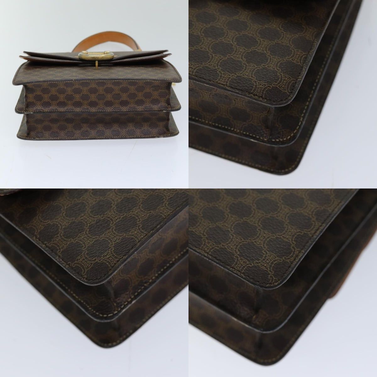 Celine CELINE Macadam Canvas Hand Bag Pvc Brown Size ONE SIZE - 10 Thumbnail