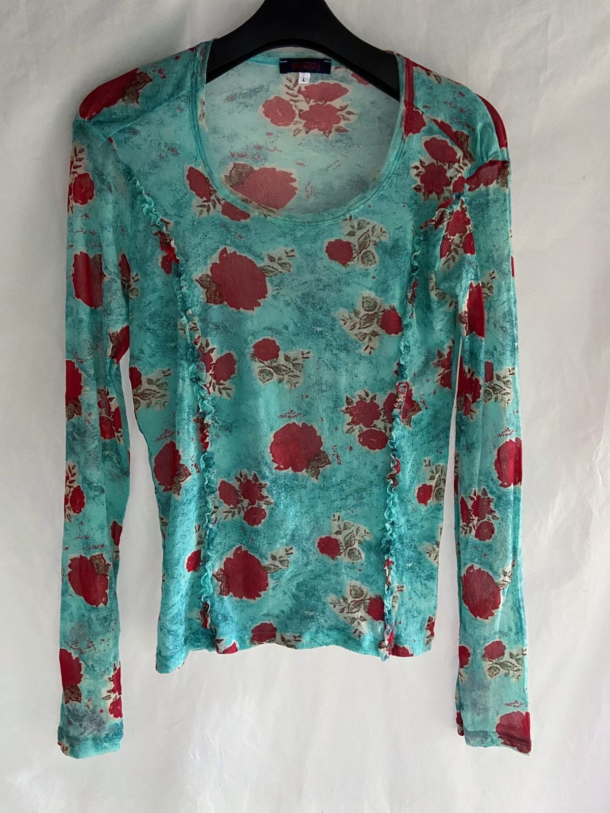 Kenzo KENZO MESH TOP FLOWERS LONG SLEEVE Size S / US 4 / IT 40 - 1 Thumbnail