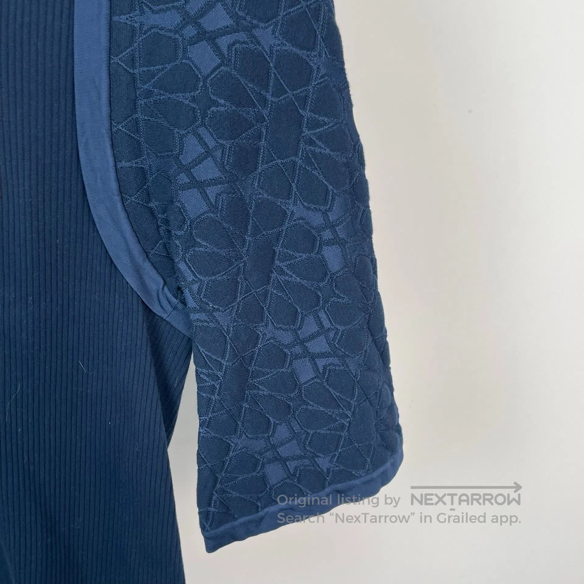 Chanel Chanel Deep Blue Printed Faux Two Piece Knit Top| Size XS / US 0-2 / IT 36-38 - 4 Thumbnail