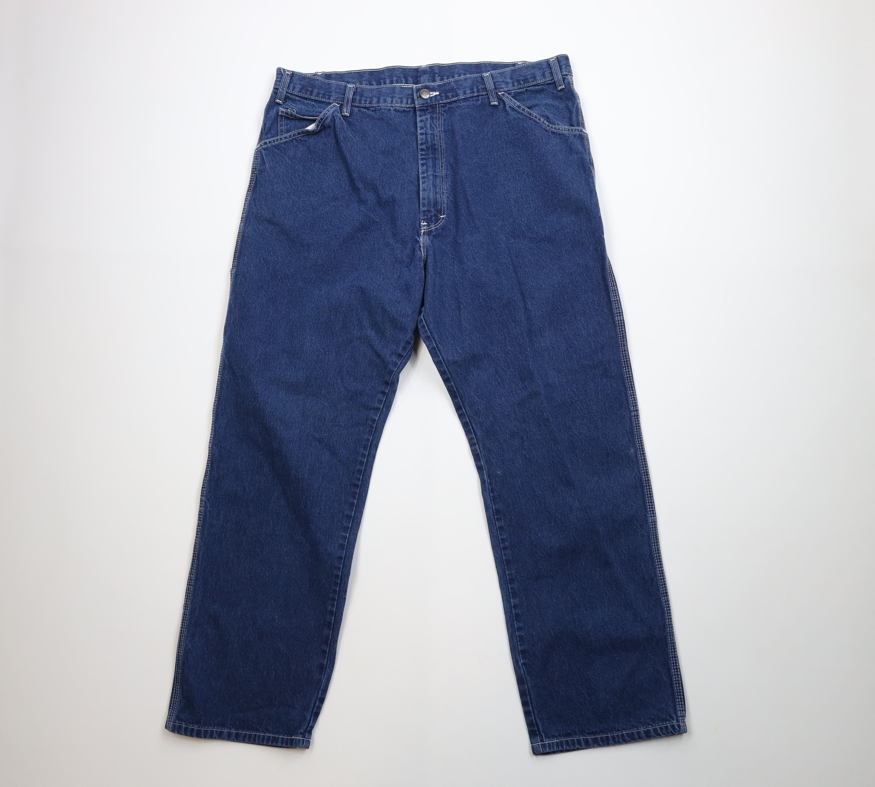 Dickies Vintage 90s Dickies Spell Out Wide Leg Dungaree Denim Jeans Size US 40 / EU 56 - 1 Thumbnail