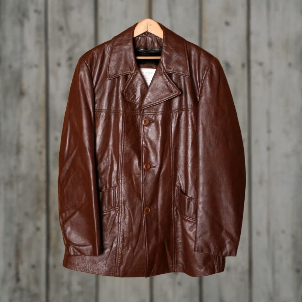 London Fog VINTAGE London Fog Car Coat Leather Brown 42 Men's Sz. 42 Zip-Out Faux Fur Liner Coat Brown Leather Car Coat Mens 42 Vintage London Fog Size US XS / EU 42 / 0 - 1 Thumbnail