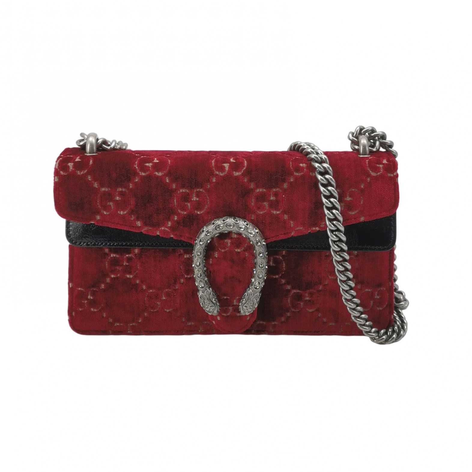 Gucci Gucci Dionysus Velvet Red Shoulder Bag Size ONE SIZE - 1 Thumbnail