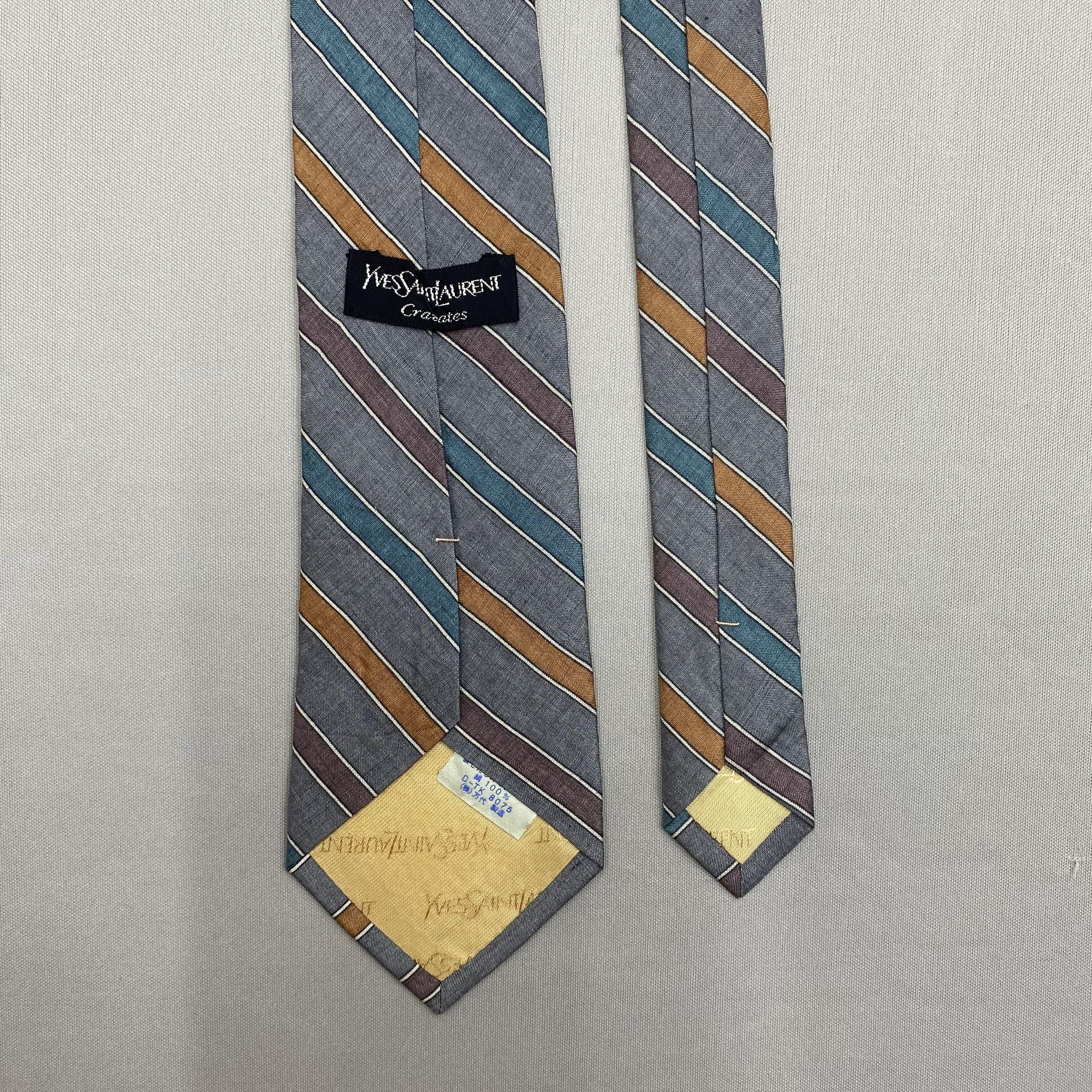 Japanese Brand Vintage Yves Saint Laurent SILK Necktie Cravate Pure Silk Size ONE SIZE - 6 Thumbnail