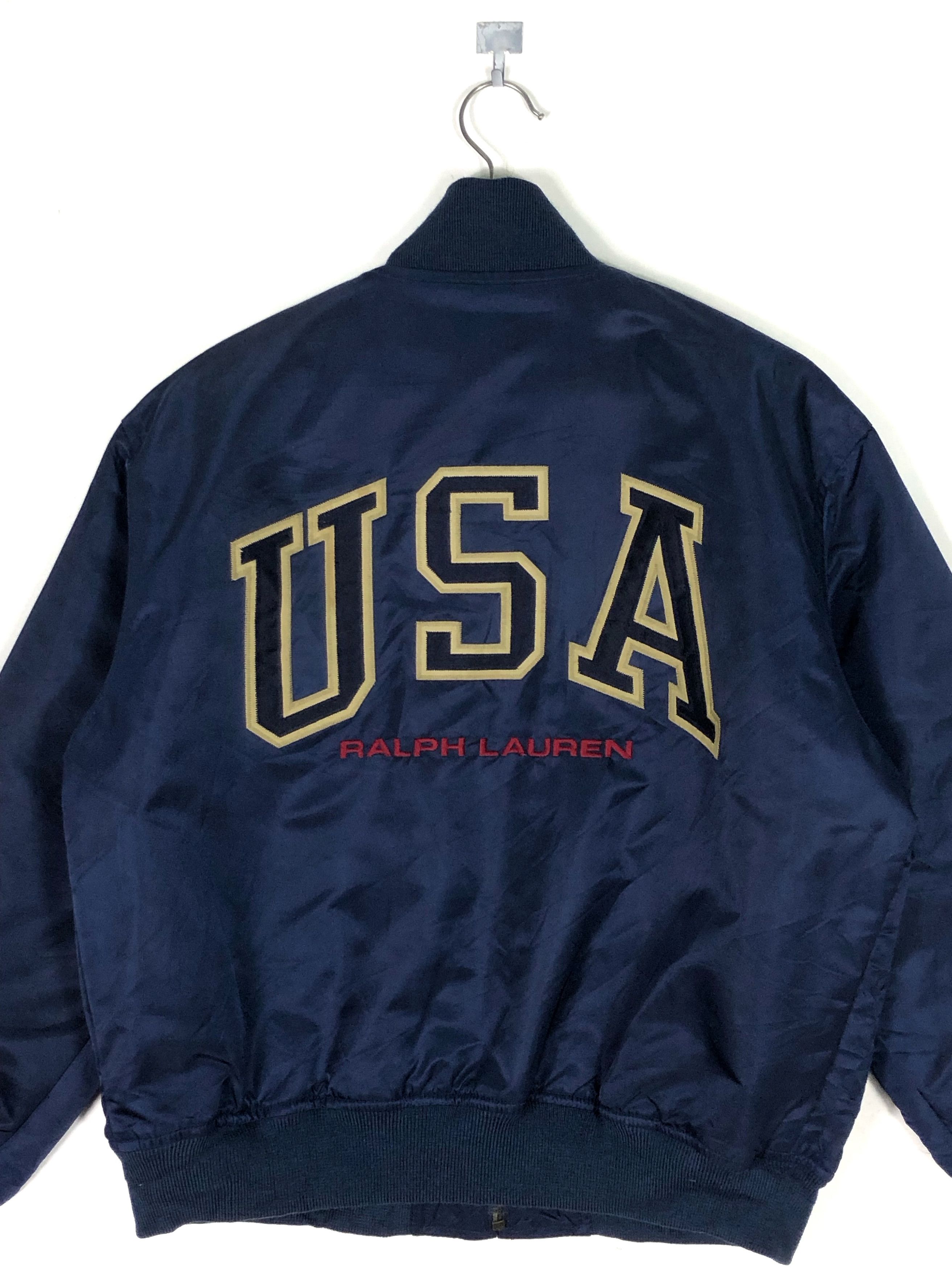 Ralph Lauren RARE🔥VINTAGE 90’S POLO SPORT RL USA BOMBER JACKET IN NAVY Size US S / EU 44-46 / 1 - 11 Thumbnail