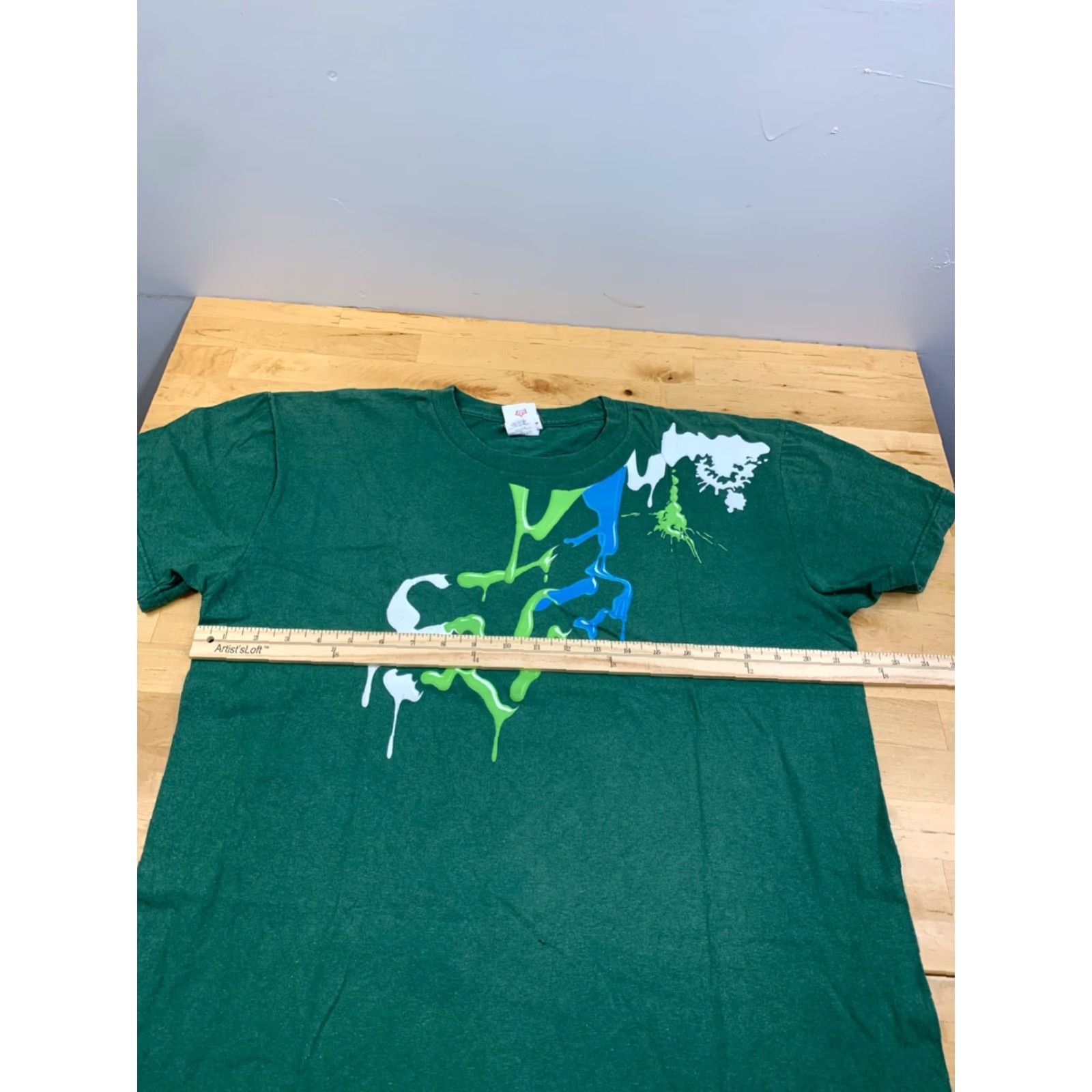 Vintage VINTAGE Fox Racing Shirt Mens L Green Motocross Y2K Paint Splatter Size US L / EU 52-54 / 3 - 6 Thumbnail