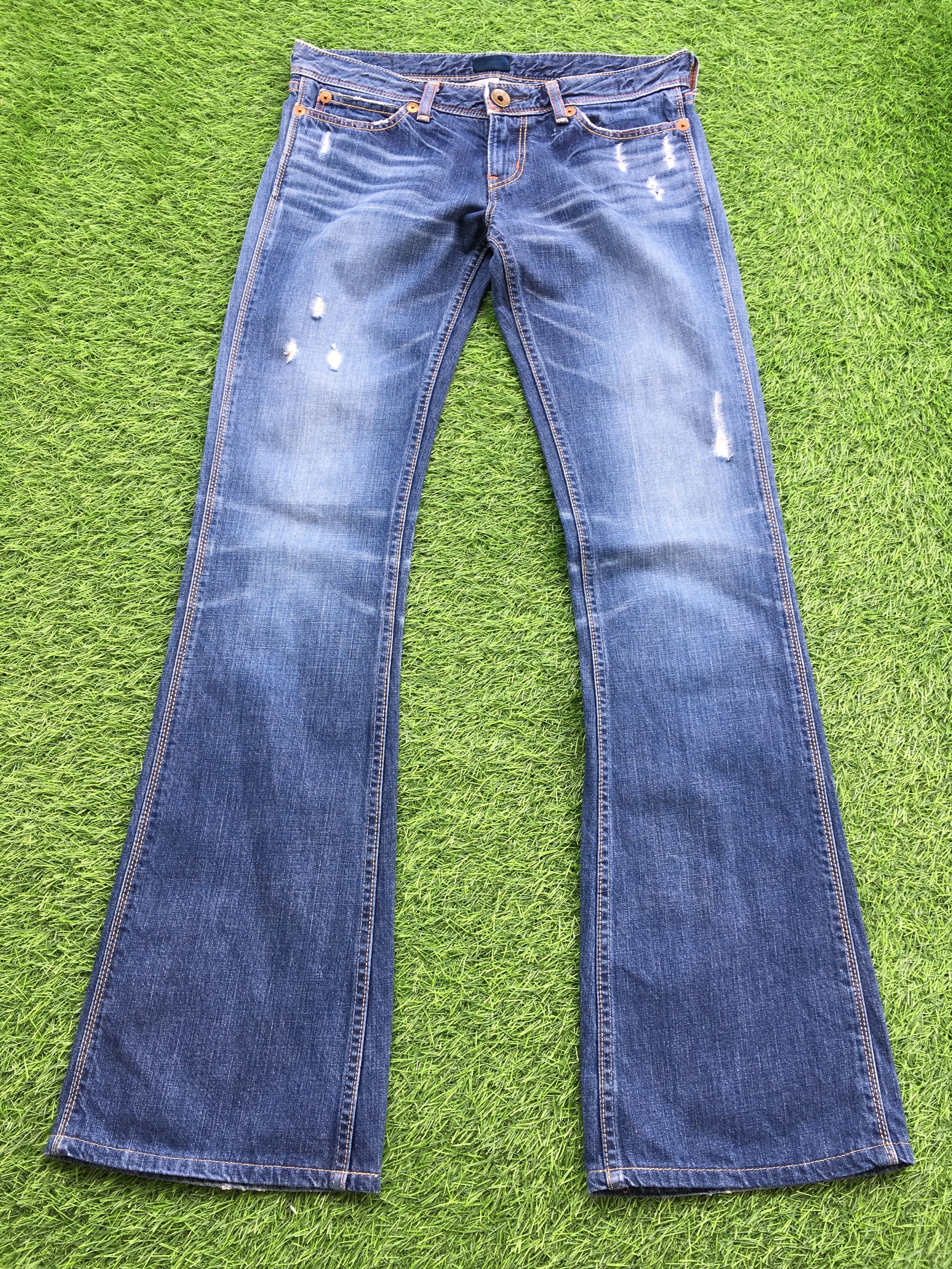 Japanese Brand Low Rise Distressed Bootcut Jeans D-1232 Size 28" / US 6 / IT 42 - 1 Thumbnail