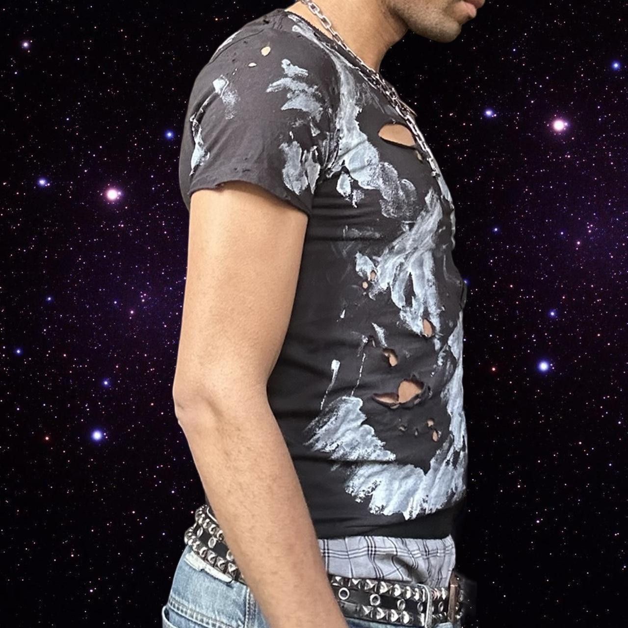 Calvin Klein ASTROBOI* x Calvin Klein Black Paint Grunge T-shirt - Small Size US S / EU 44-46 / 1 - 7 Thumbnail