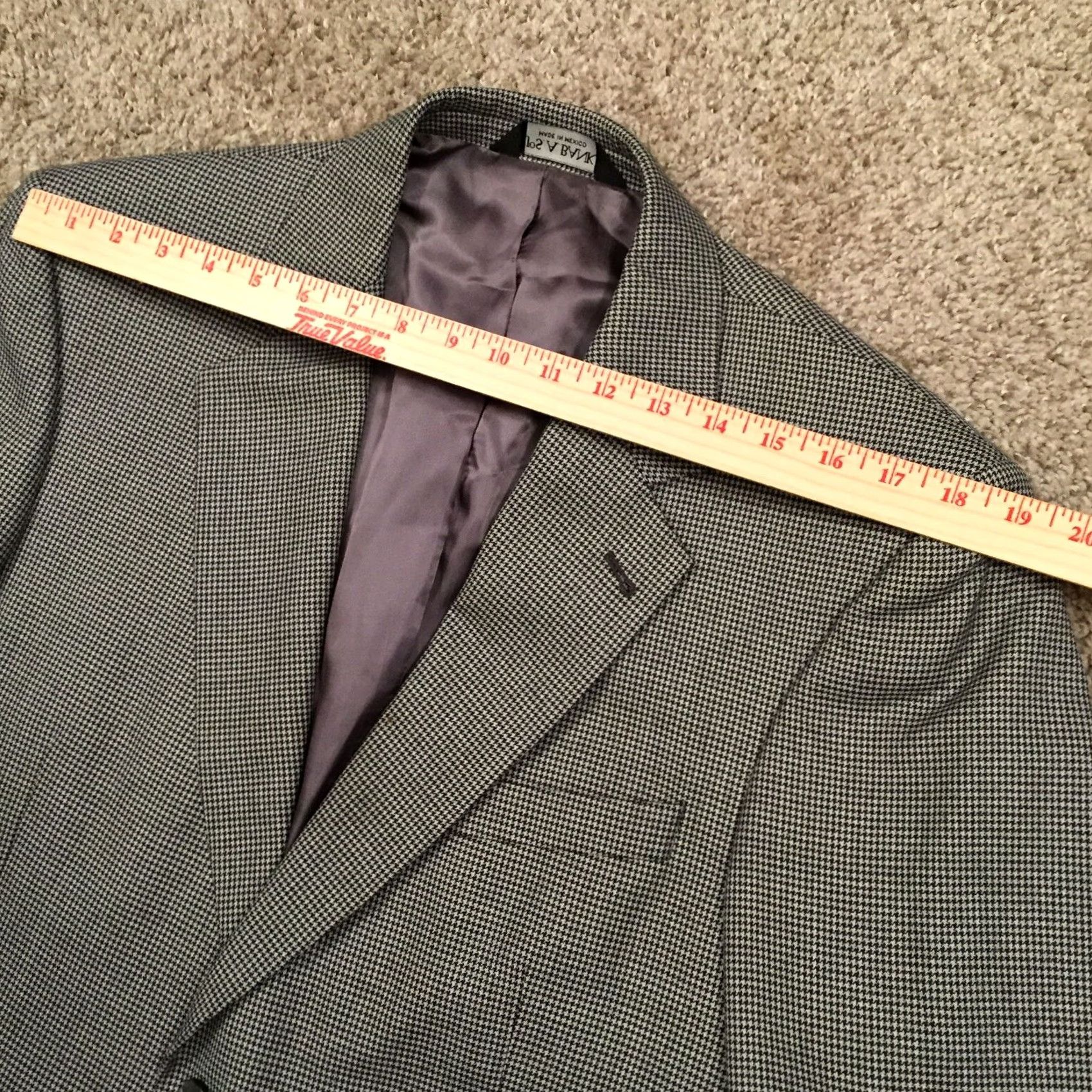 Jos. A. Bank Jos A Bank Blazer Mens 40 Short Black Gray Houndstooth Two Button Wool Coat Jacket/Coat Short Notch Lapel Single-Breasted Two-Button Vintage No Size US 40 / EU 56 - 2 Thumbnail