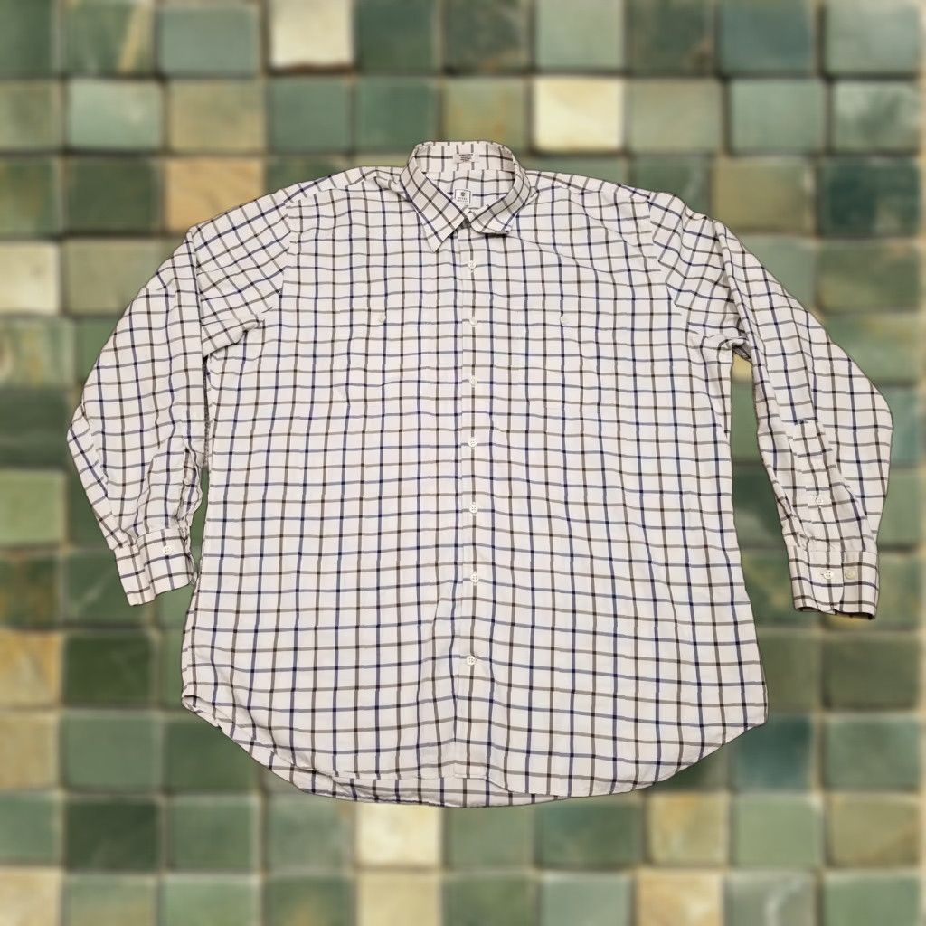 Peter Millar Peter Millar Button-Down Shirt Mens XL Blue Red Check Casual FLAWS Size US XL / EU 56 / 4 - 1 Thumbnail