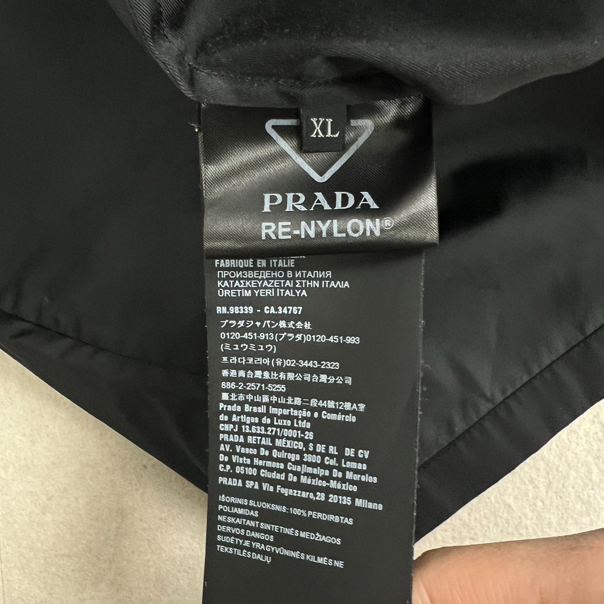 Prada prada black re-nylon jacket with logo Size US XL / EU 56 / 4 - 4 Thumbnail