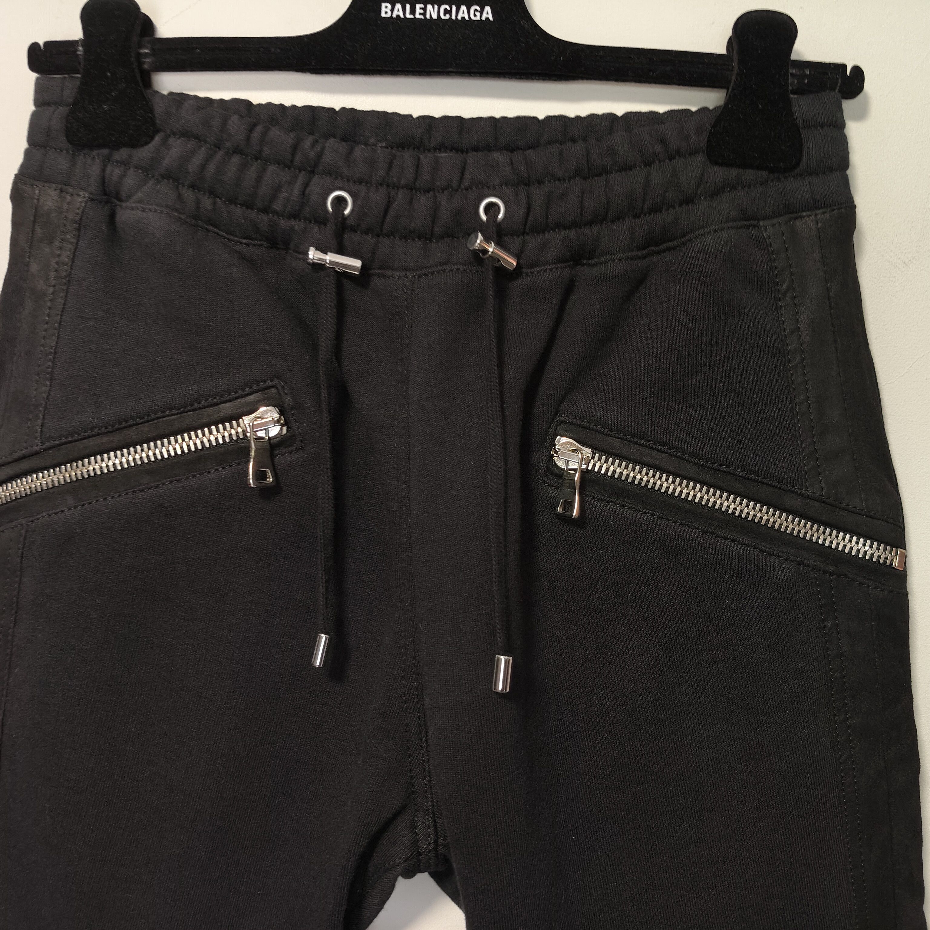 Balmain Leather and cotton biker sweatpants Size US 32 / EU 48 - 4 Thumbnail