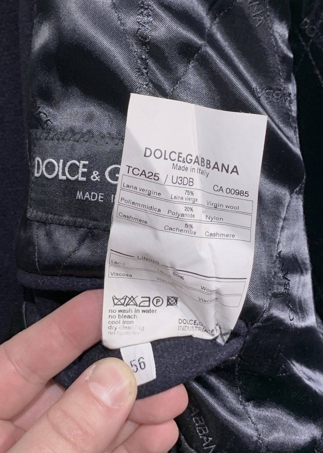 Dolce & Gabbana Dolce & Gabbana Navy Wool Peacoat Jacket Size US XL / EU 56 / 4 - 9 Thumbnail