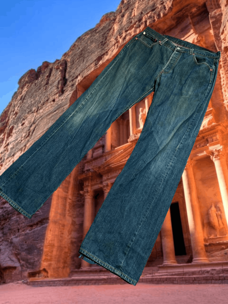 Levi's Distressed Wash Denim Jeans Y2K Levi's 501 vintage Size US 36 / EU 52 - 1 Thumbnail