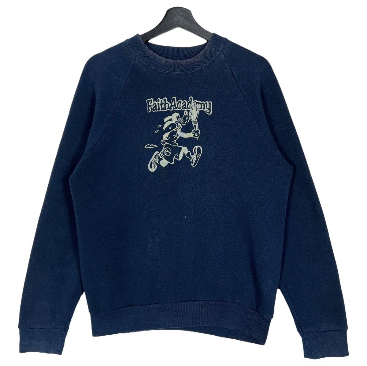 Vintage 80s Distressed Vintage Faith Academy College Sweatshirt Size US M / EU 48-50 / 2 - 1 Thumbnail