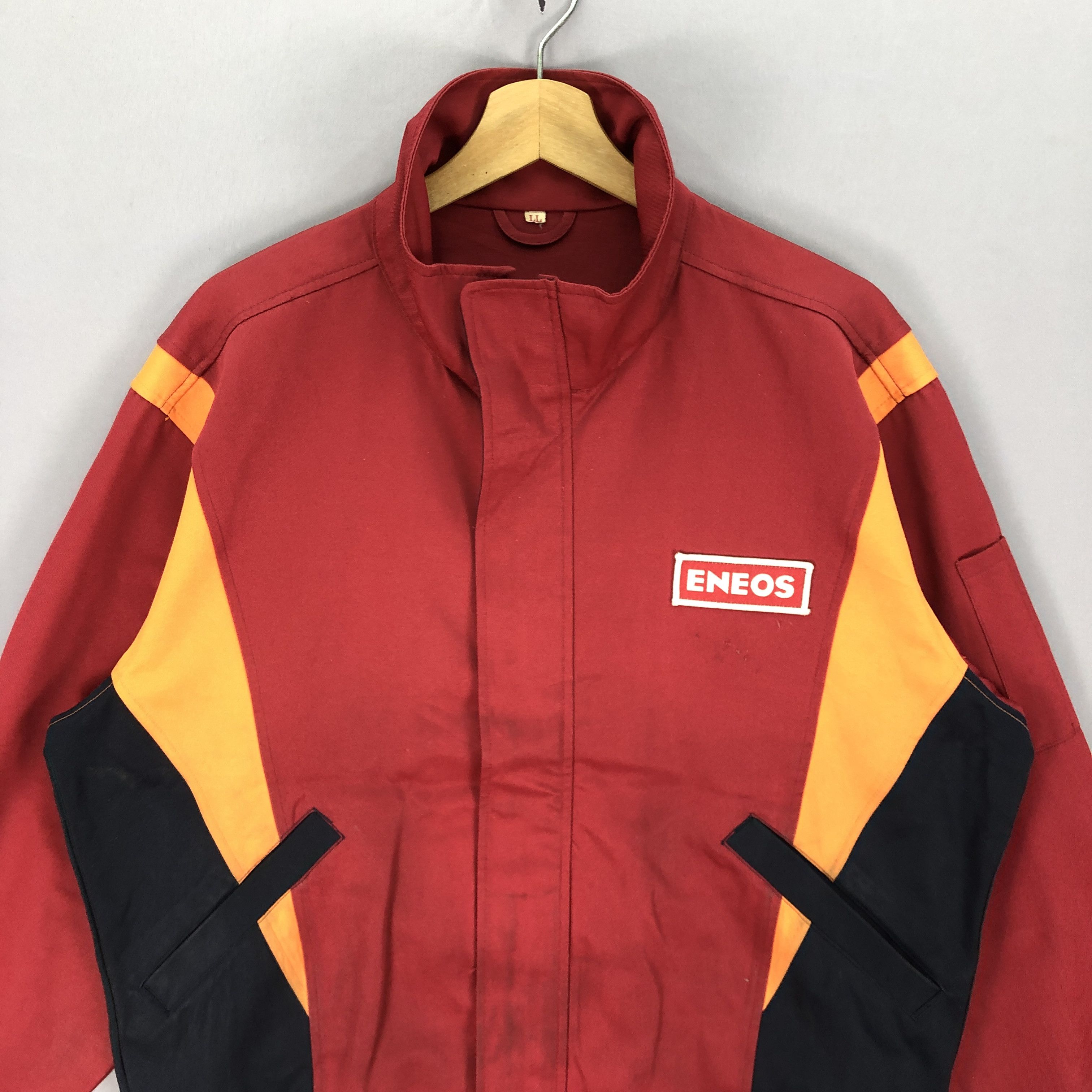 Japanese Brand × Vintage Vintage Eneos Big Logo Full Zipper Racing Workers Jacket Size US XL / EU 56 / 4 - 4 Thumbnail