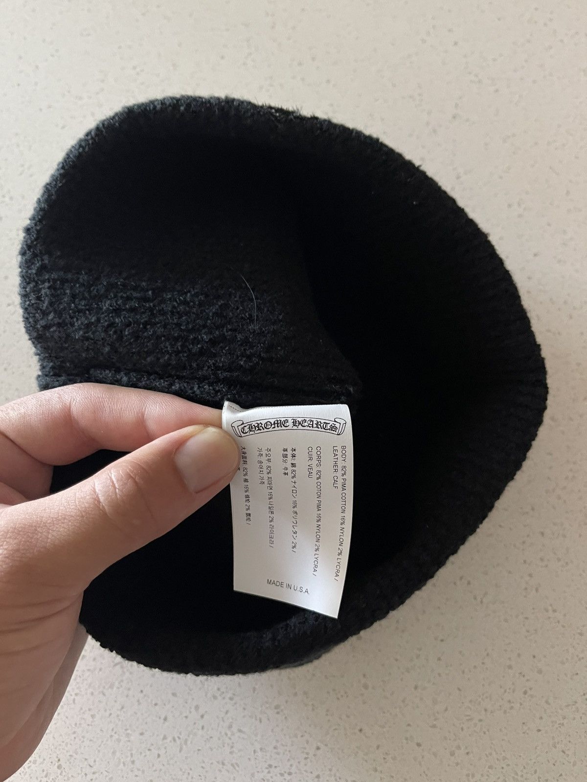 Chrome Hearts Chrome Hearts Pony Hair Patch Black Beanie Size ONE SIZE - 5 Thumbnail