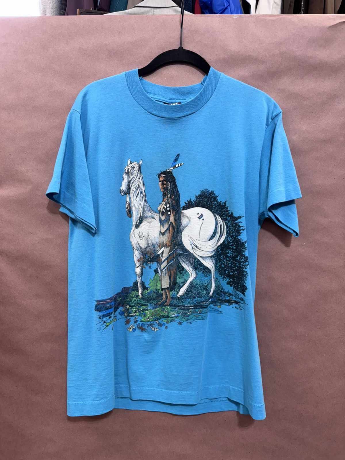 Hanes VINTAGE RAGTOP NATIVE AMERICAN INDIAN WOMEN Size US M / EU 48-50 / 2 - 10 Thumbnail