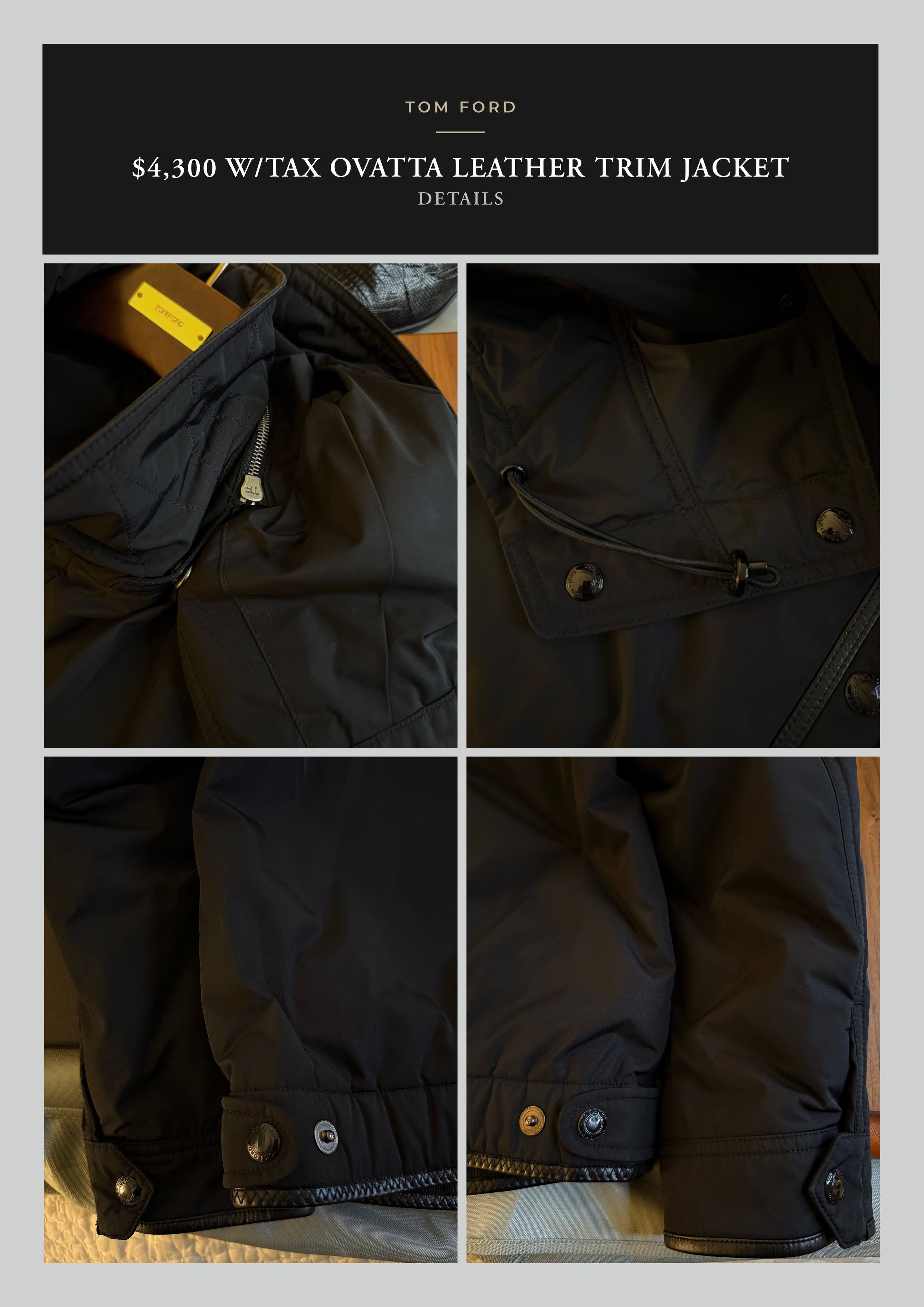 Tom Ford Fits 52, Best Dressed $4,300 w/tax Ovatta Leather Accents Size US XL / EU 56 / 4 - 20 Thumbnail