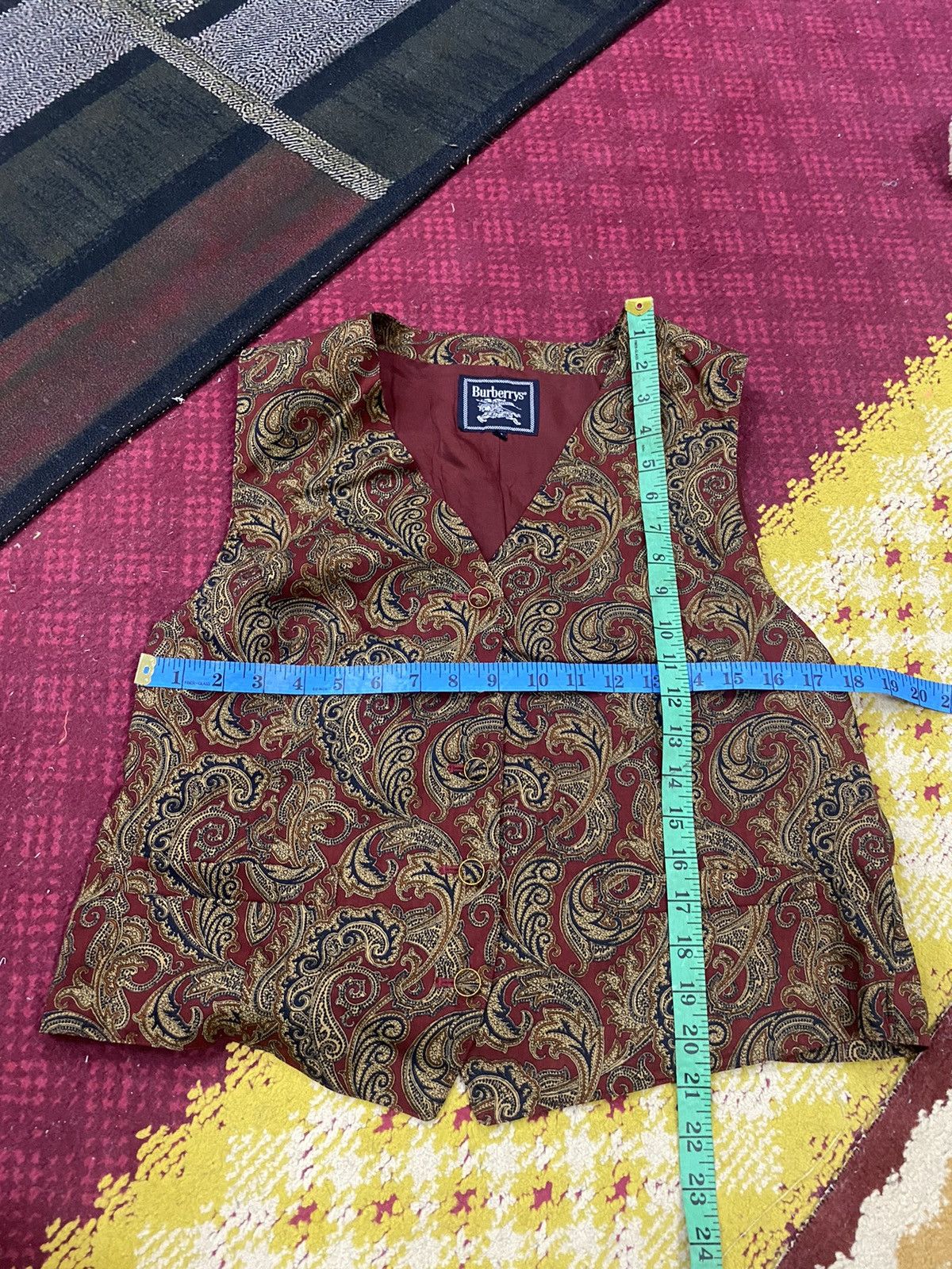 Burberry × Designer × Vintage VINTAGE 90’s BURBERRY PAISLEY CROPPED VEST Size XL / US 12-14 / IT 48-50 - 8 Thumbnail
