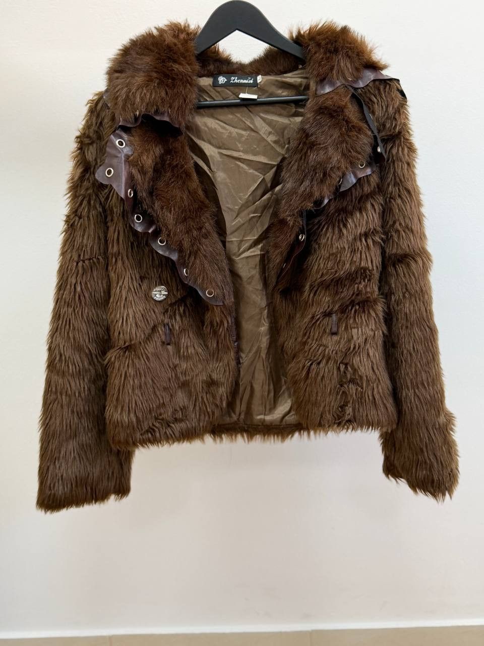 Japanese Brand Vintage Avant-Garde Faux Fur Y2K Leopard Jacket Size S / US 4 / IT 40 - 10 Thumbnail