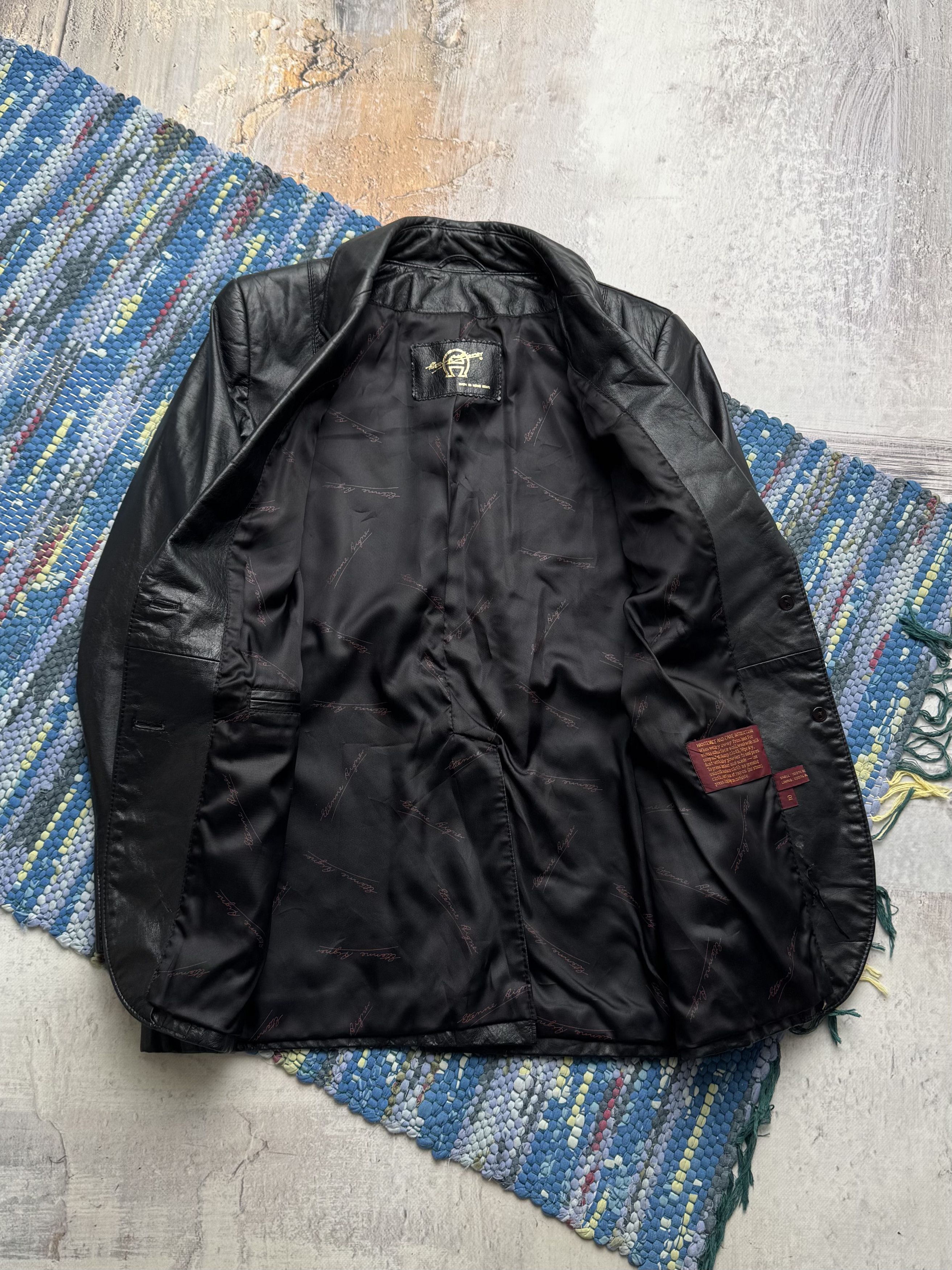 Vintage Vintage Genuine Leather Blazer Jacket Tailored Button Front Size M / US 6-8 / IT 42-44 - 4 Thumbnail