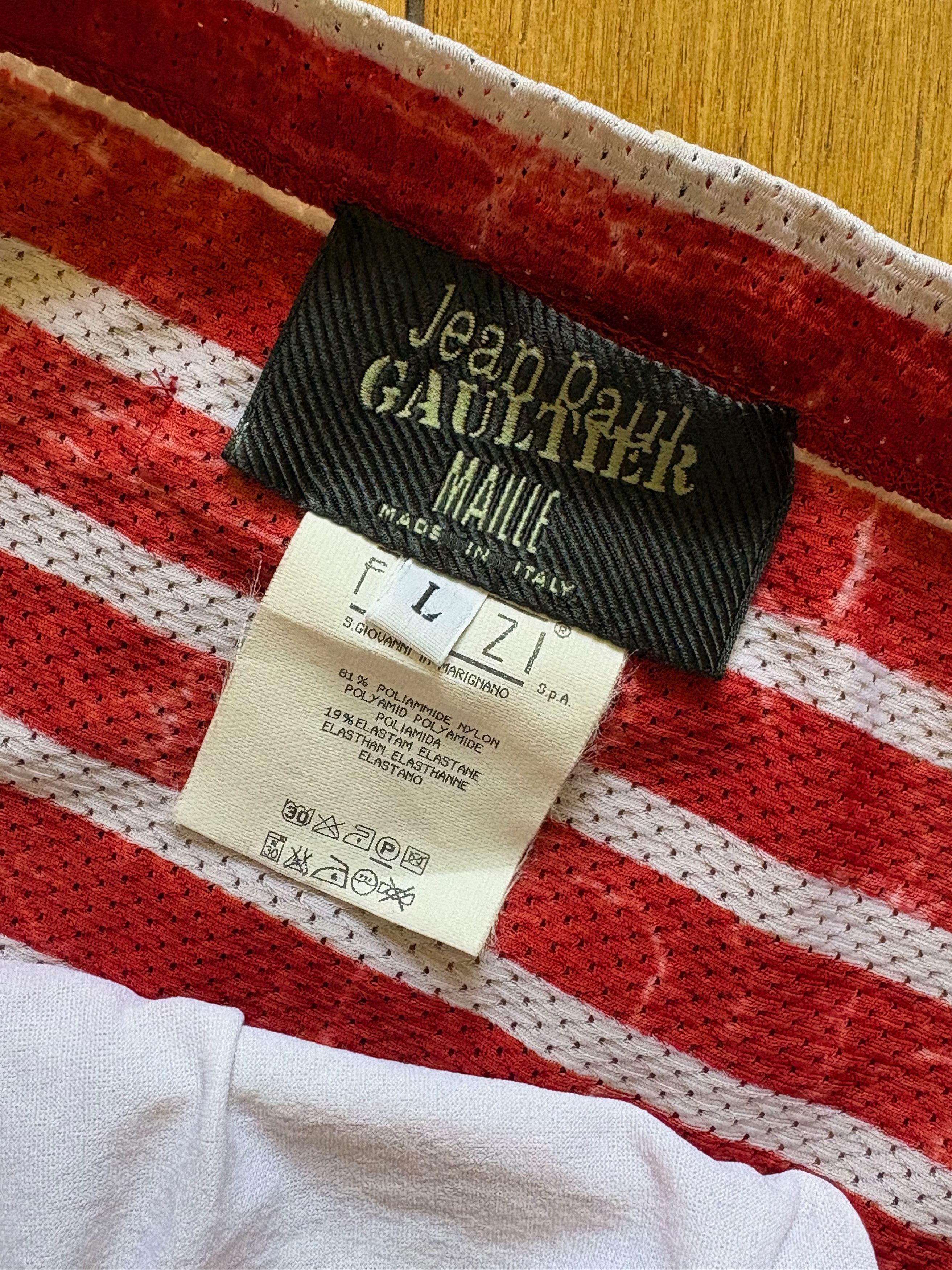 Jean Paul Gaultier Jean Paul Gaultier vintage mens red stripe mesh speedos Size US 34 / EU 50 - 3 Thumbnail